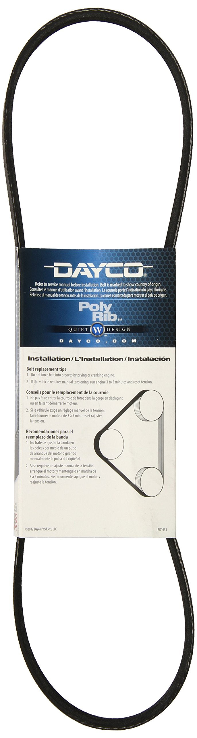 Dayco 5040333 Serpentine Belt , Black
