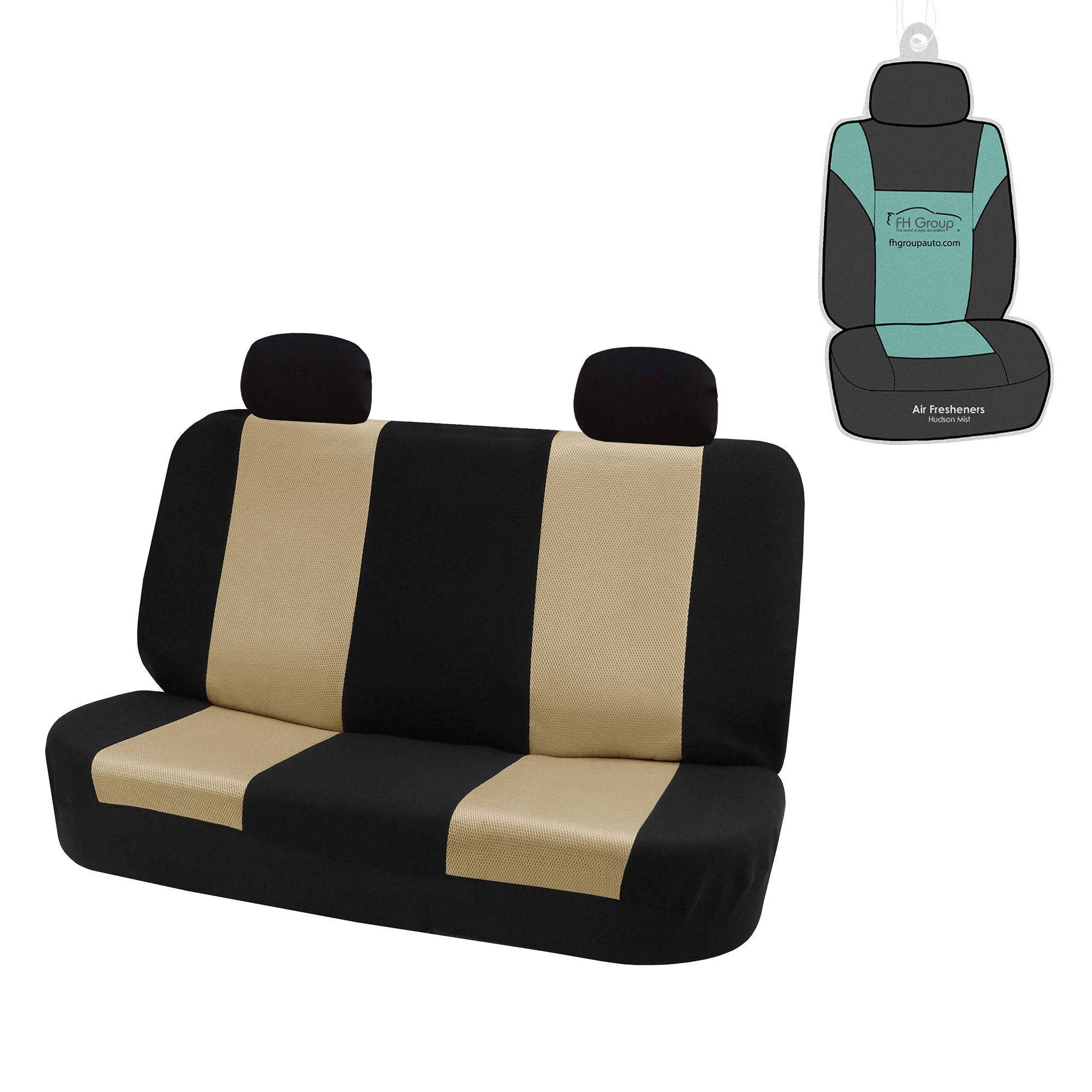 FH Group Car Seat Cover Universal Beige Fit for Back Seat - Combo Small Car Seat Cover Design, Car Interior Accessories for SUV,