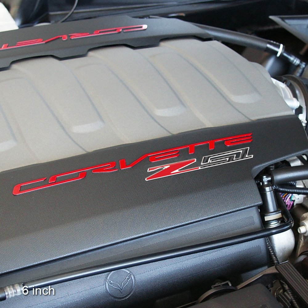 C6, C7, C8 Corvette Z51 Badge Emblem Domed Decal - Carbon Fiber Look w/Chrome Trim for 2005-2024 Corvettes (6 inch)