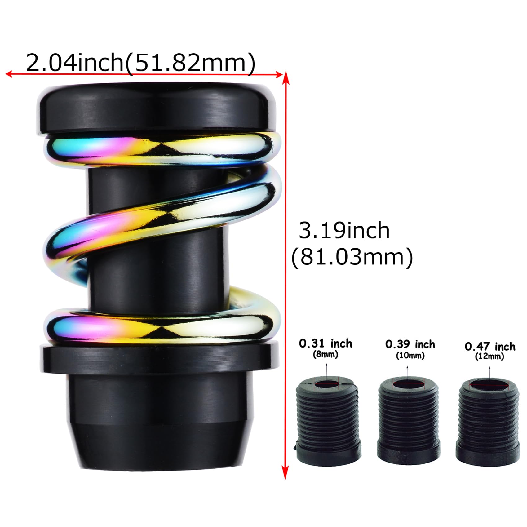 Abfer Weighted Shift Knobs Car Gear Shifter Knob Extension Fit For Most Automatic Mt Transmission Vehicle, Multicolor