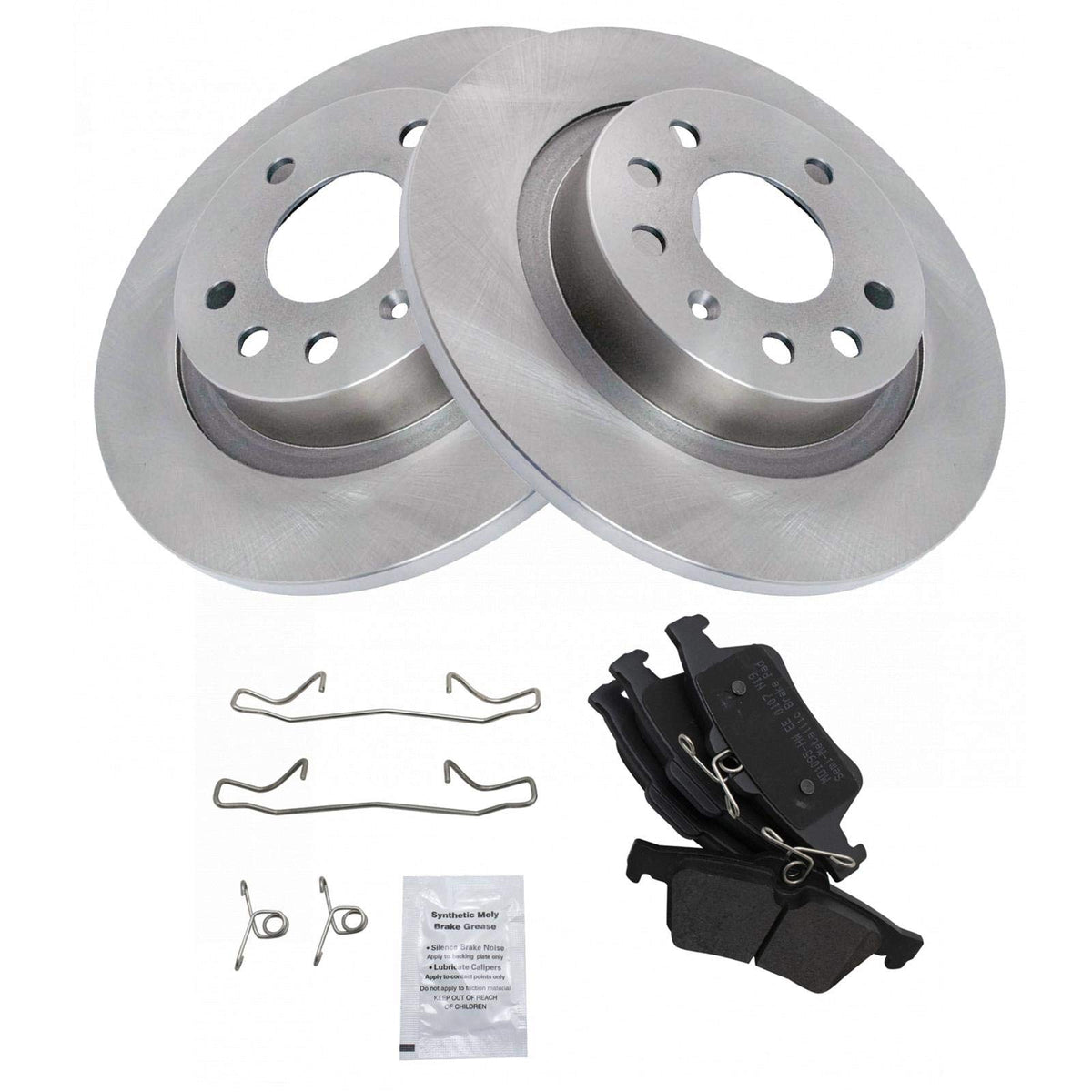 Trq Rear Brake Pad & Rotor Kit Brake Pads Brake Rotor Semi-Metallic Compatible With 2004-2011 Saab 9-3 2010 9-3X