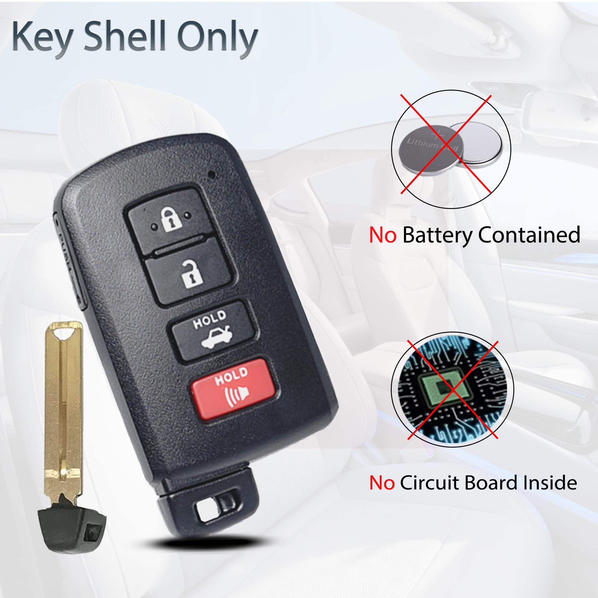 Supaland Key Fob Shell Case Replacement Fits For Toyota Avalon Camry Corolla Rav4 Highlander Sequoia 2011 2012 2013 2014 2015 20