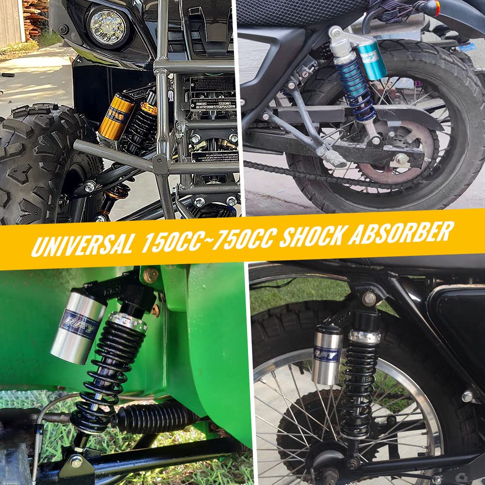 Newsmarts 2Pcs Adjustable 400Mm Motorcycle Air Shock Absorbers Universal Fit For Honda For Suzuki For Yamaha For Kawasaki Atv Go