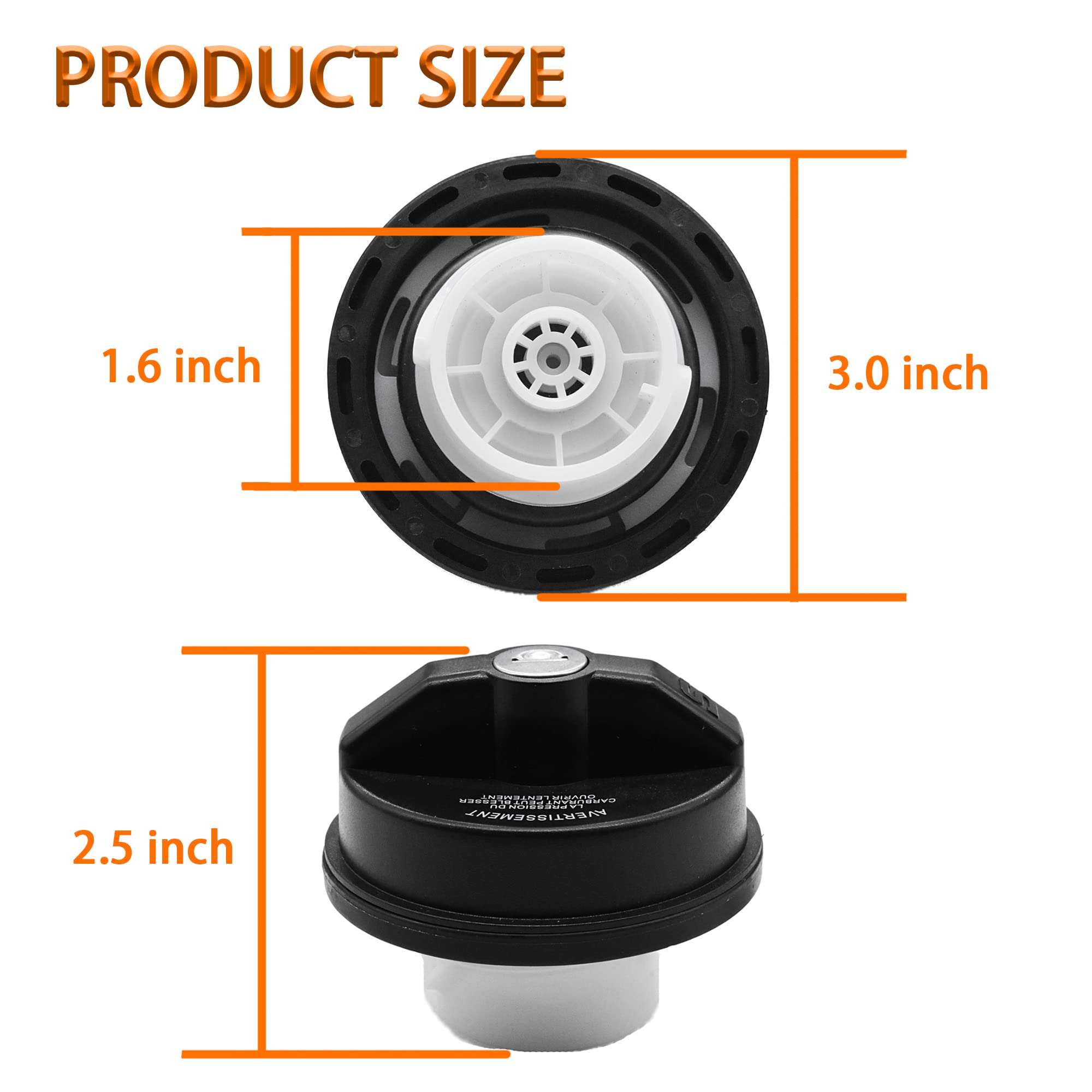 Fokes Locking Gas Cap, Lock Fuel Cap Compatible With Dodge Jeep Ram - Challenger Grand Caravan Ram 1500, Cherokee Wrangler Tj Lj Jk Jku Jl Jlu Jt, # 05278655Ab, 5278655Ab