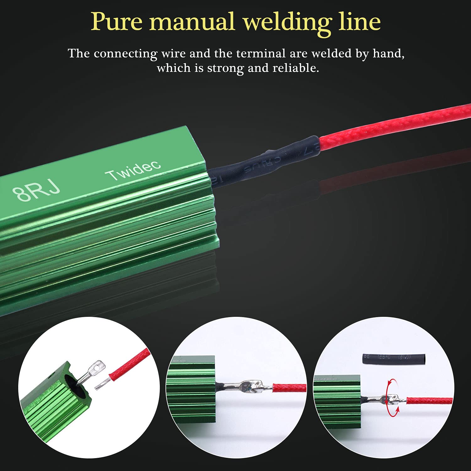 Twidec/8Pcs 50W 8Ohm Led Load Resistors For Fix Led Hyper Flash Turn Signal Light Bulb Fast Blink Error Code（Two Years Warranty）Rx24-50W8-8X