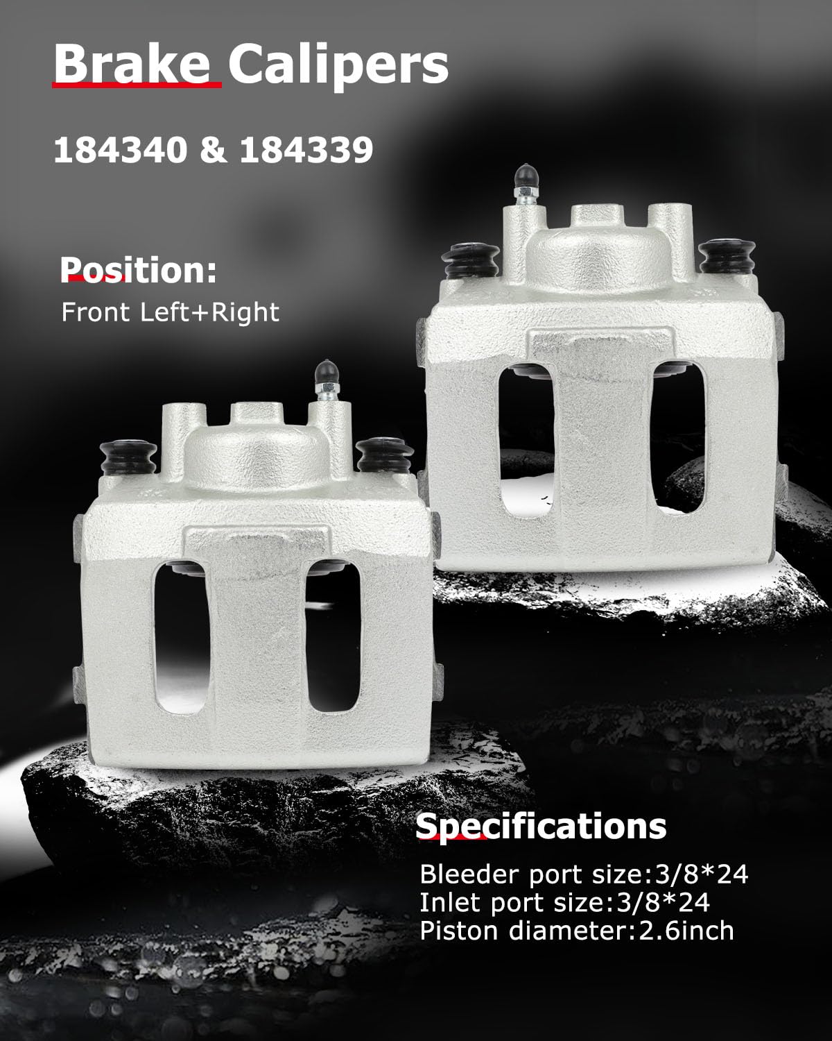 cciyu 184340 184339 Front Left & Right Brake Calipers Without Bracket For Jeep For Cherokee/For Comanche/For Grand Cherokee/For