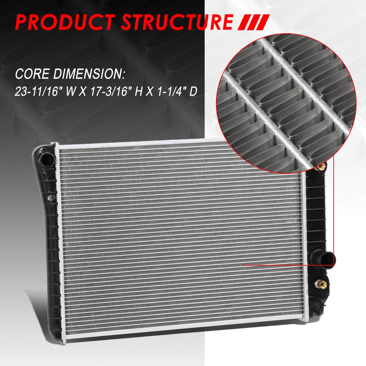 Auto Dynasty Radiator Compatible With 89-96 Chevy Corvette 5.7L V8 At Mt, Dpi 1052 Factory Style 1-Row Cooling Radiator, Aluminu