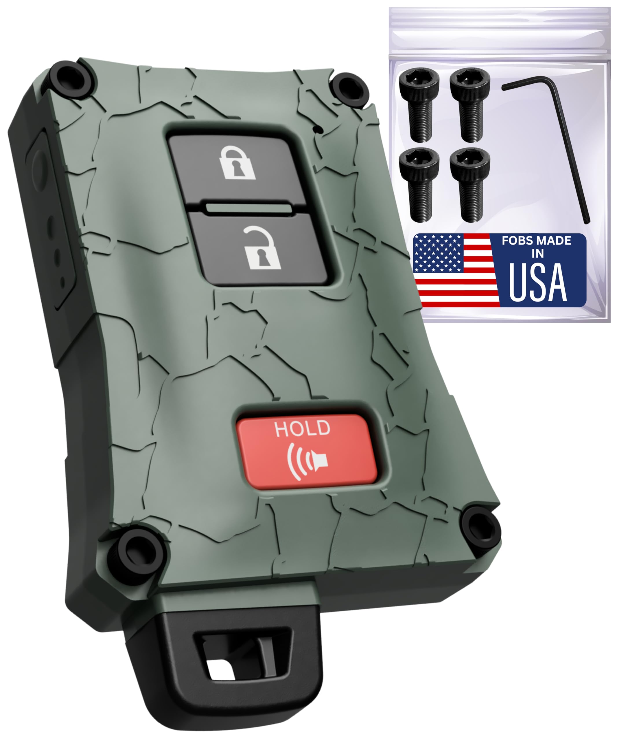 Heavy-Duty Key Fob Cover - For Toyota Tacoma 16-23 3Rd Gen, Tundra & 4Runner 20-21 3Rd Gen Accessories - Rugged Key Protector -