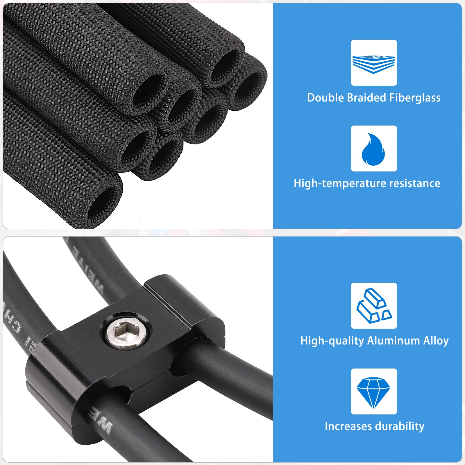 12Pc Engine Spark Plug Wire Separator Divider & 8Pc Spark Plug Wire Boots Protector Heat Sheild Sleeve 8Mm 9Mm 10Mm Spark Plug W