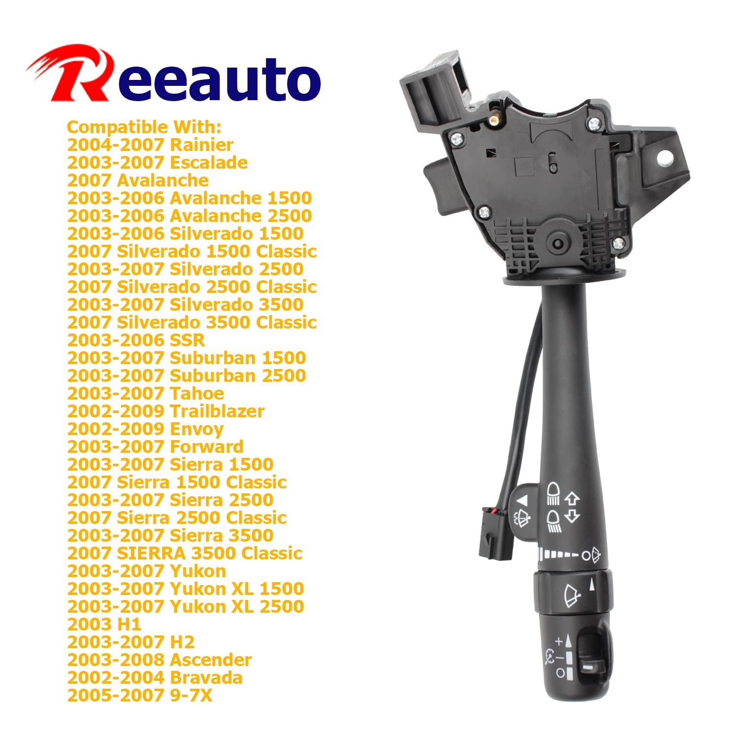 Multi-Function Combination Turn Signal Switch Compatible With 2002-2009 Trailblazer Escalade Envoy, 03-06 Silverado Tahoe Sierra Yukon, Replaces# 12450067, D6299A, Sw3792, Cbs1149