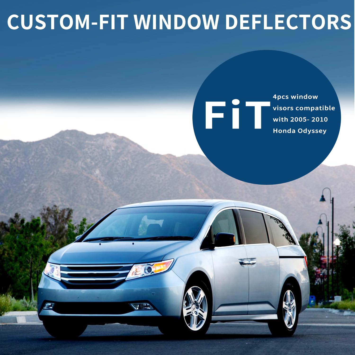 4PCS Rain Guards Fit for Honda Odyssey 2005-2010, Front & Rear Window Visors Wind Deflector, Outside Mount Vent Shade 2005 2006