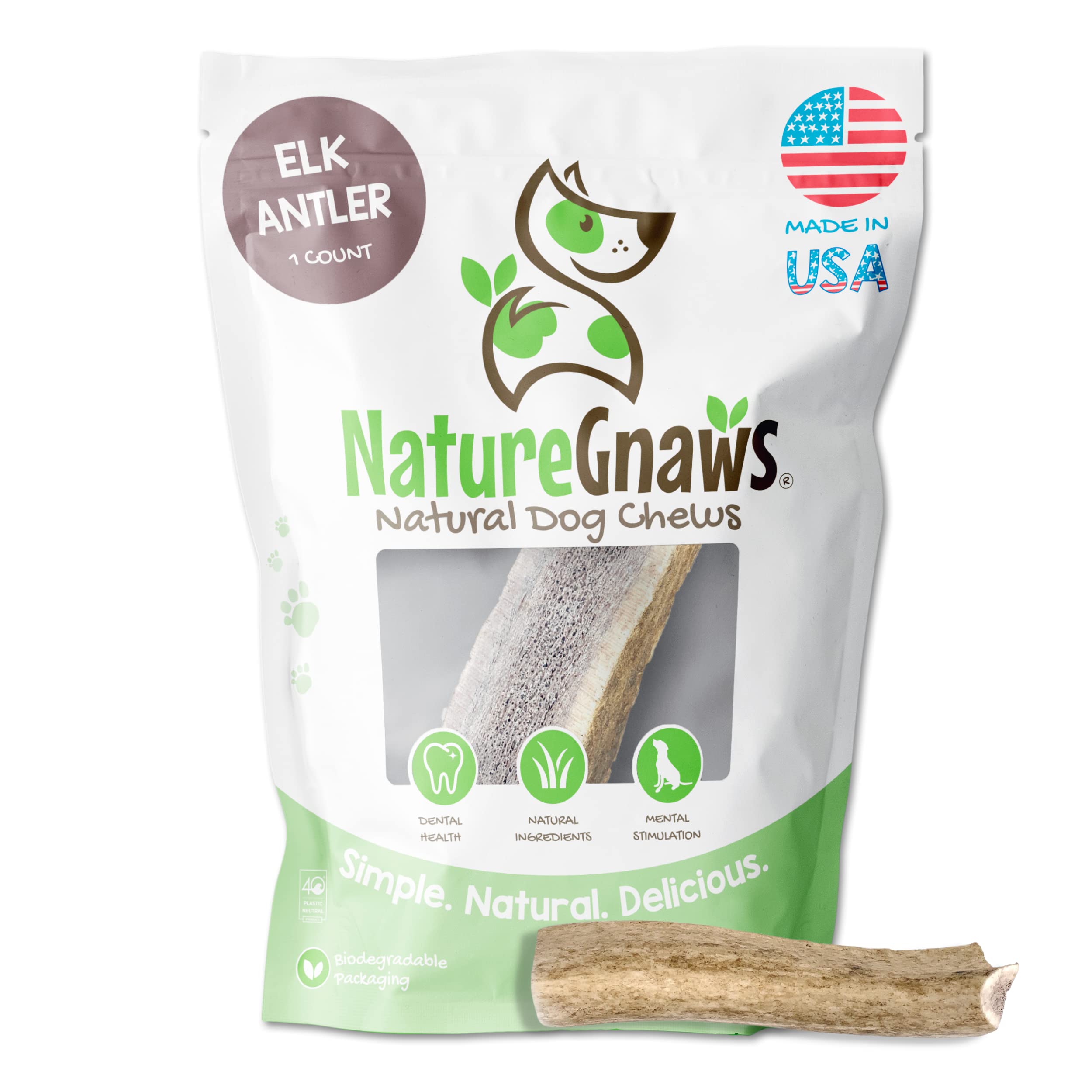 Nature Gnaws Elk Antlers For Large Dogs - Premium Natural Usa Antler - Long Lasting Dog Bones For Aggressive Chewers - Mix Of Sp