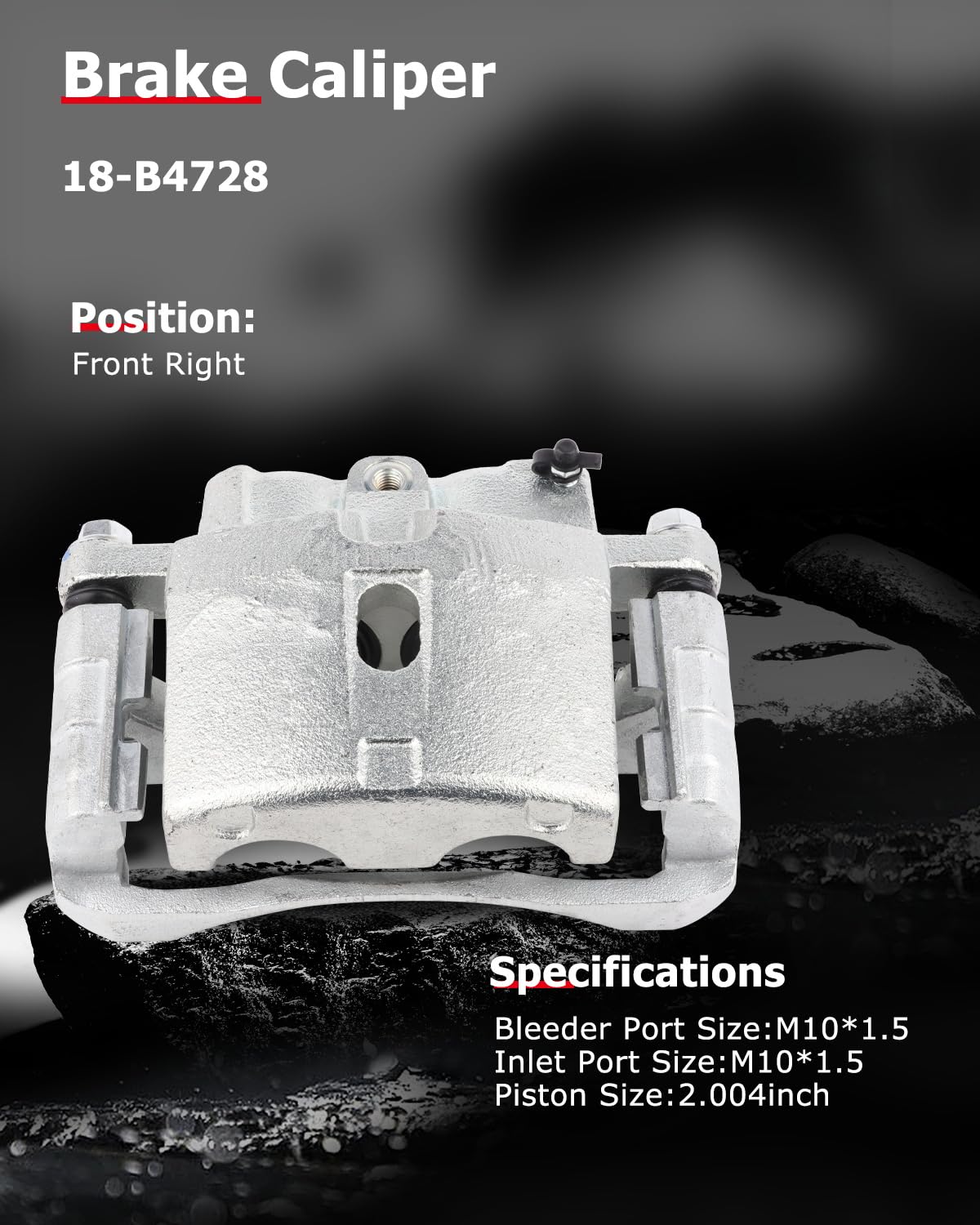 cciyu 18-B4728 Front Right Brake Caliper With Bracket For Cadillac 2002-2006,For Chevrolet 1999-2013,For GMC 1999-2013,For Humme