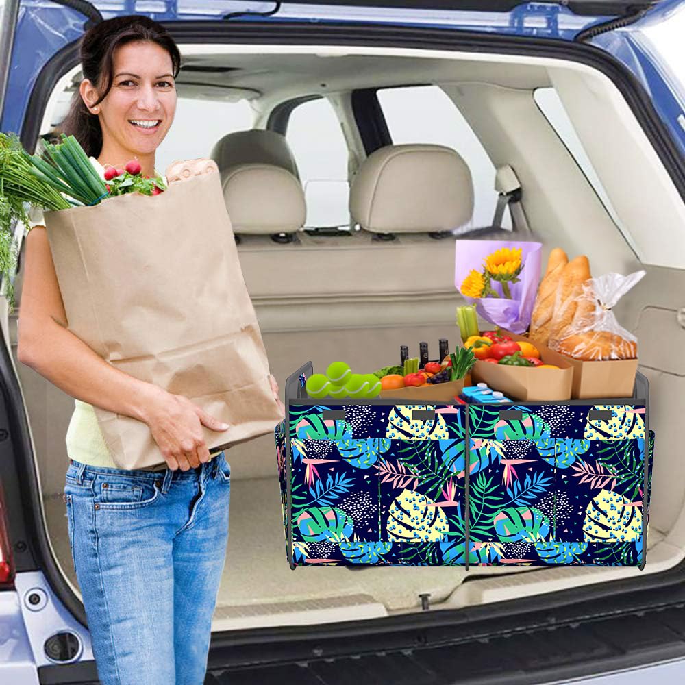 Homeve Trunk Organizer, Car Storage, Reinforced Handles, Collapsible Multi-Compartment Car Organizers, Foldable, Waterproof, 600