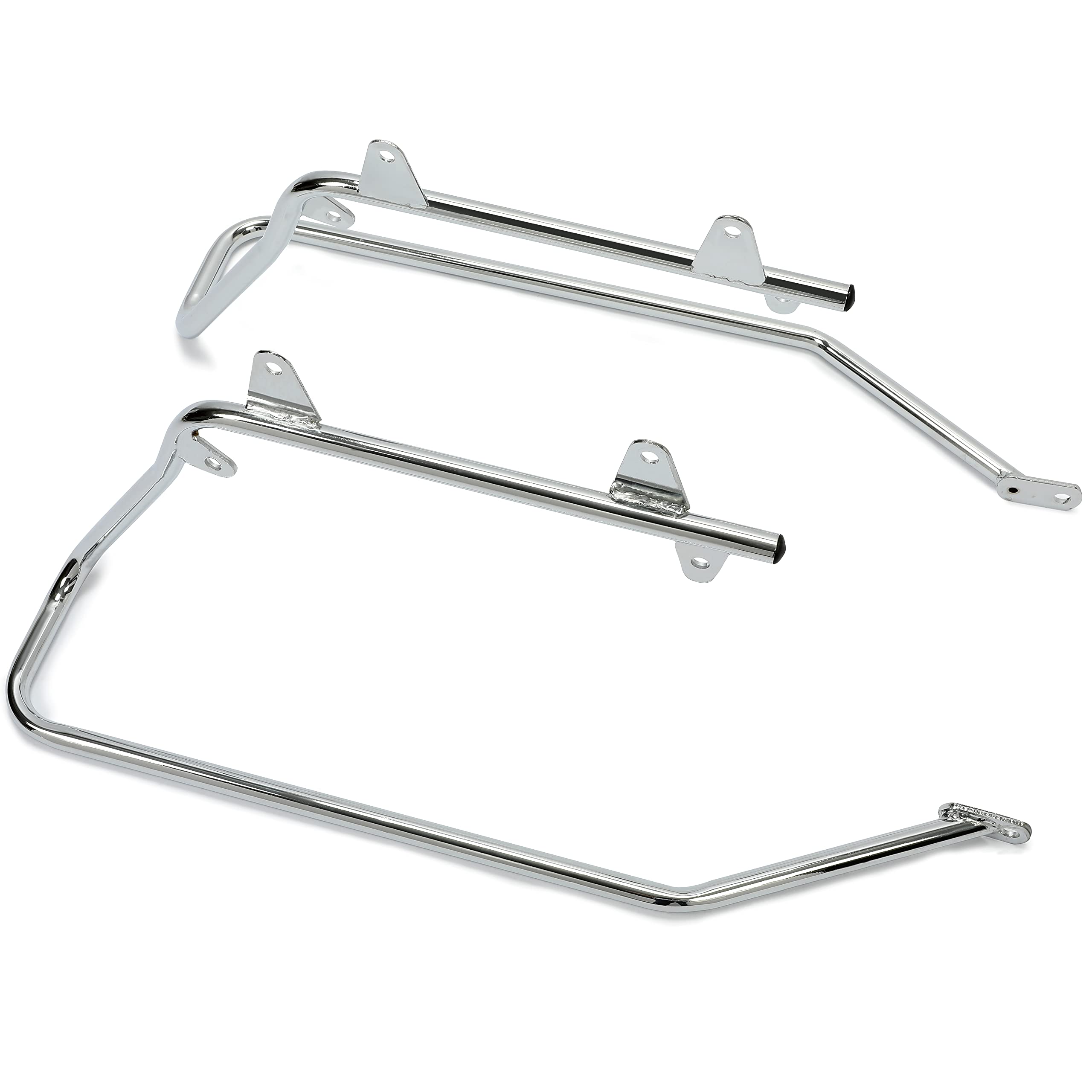 Ecotric Saddlebag Conversion Brackets Mounts Compatible With 1986-2013 Harley Davidson Softail W/Hardware Chrome
