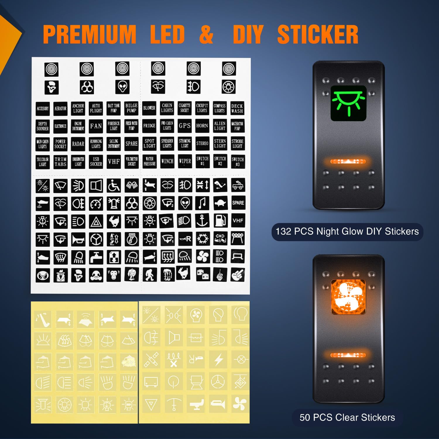 Nilight 6 Gang Rocker Switch Panel With Orange Led Light 5 Pin On Off Pre-Wired Rocker Switch Aluminum Panel Toggle Switch Panel