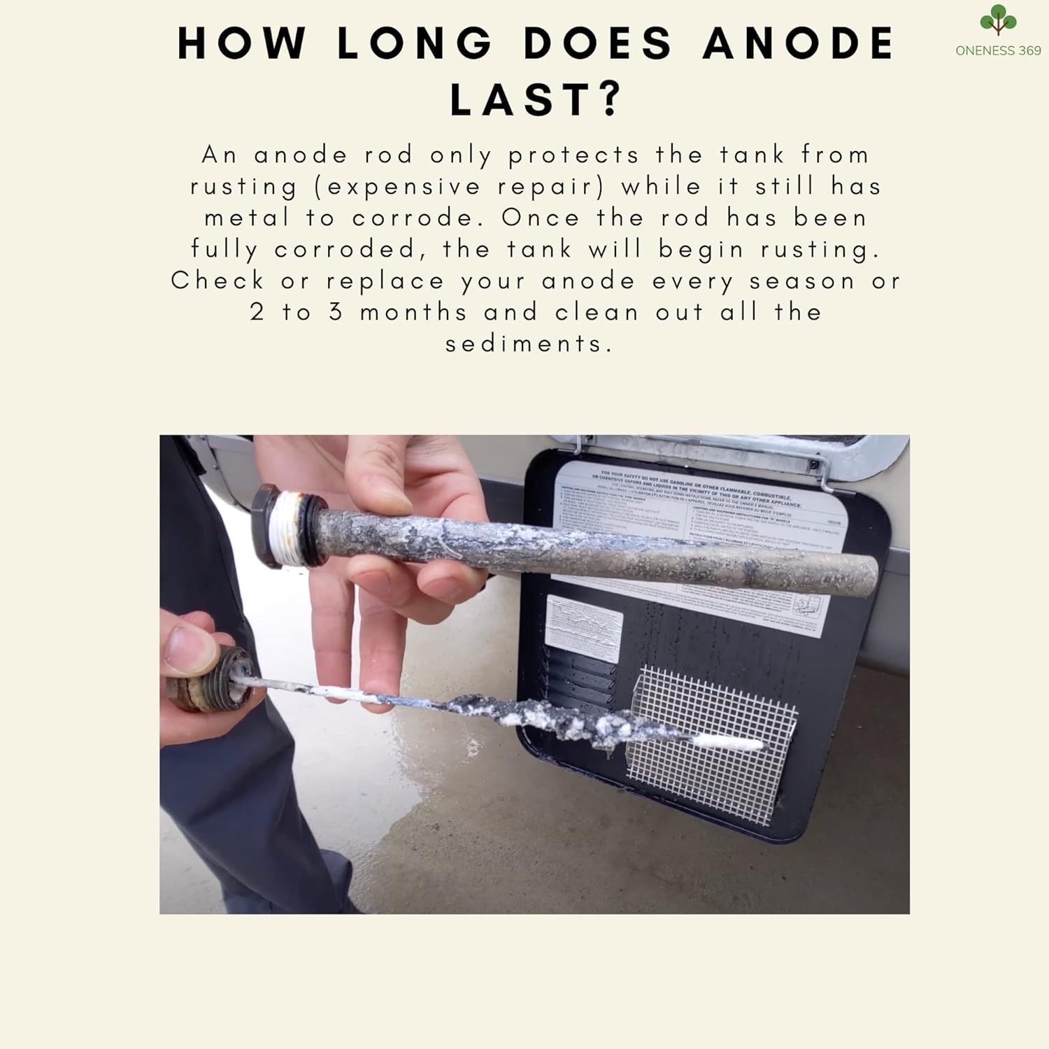 Oneness 369 Rv Water Heater Anode Rod - 3-Pack, 3-Year Warranty - 9.25'' X 3/4    Npt - Premium Magnesium Anode Rod For Rv Hot W