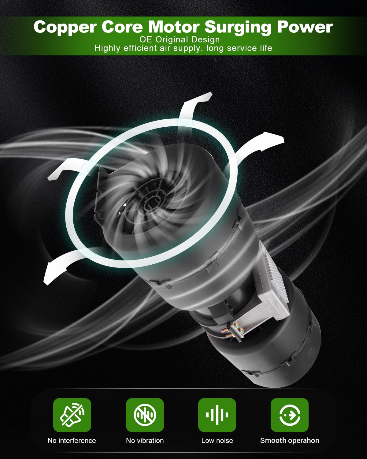 SCITOO HVAC Heater Blower Motor w/Fan HVAC Blower Motor fit for 008-A45-02,26-19939 (12V) HVAC Heater Blower Motor Assembly with Fan Cage 12V Replacement