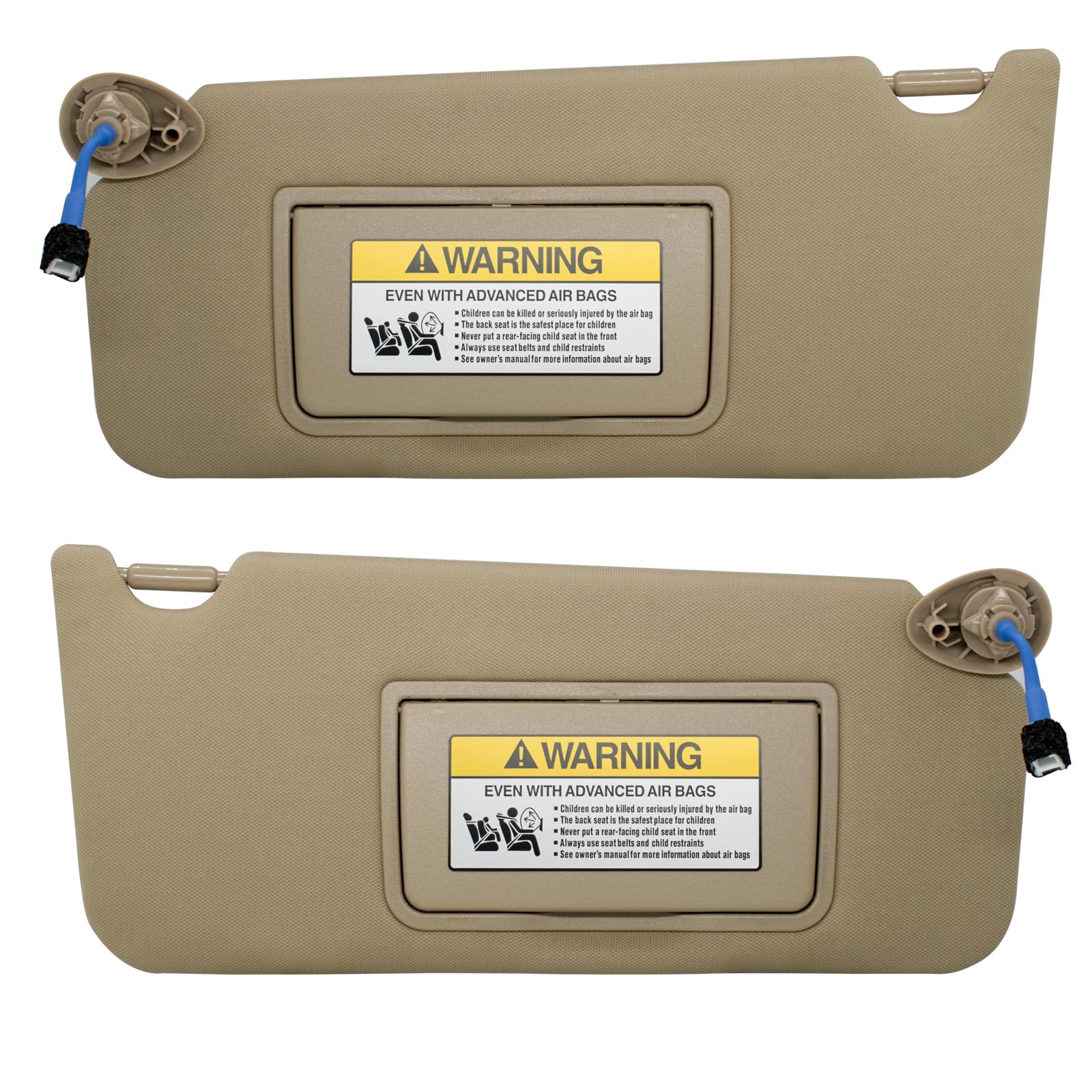 Left Driver & Right Passenger Side Sun Visor Compatible With Honda Accord 2008 2009 2010 2011 2012 2013 2014 2015 2016 2017 With Light Oem :83230Ta0A91Zb (Beige)