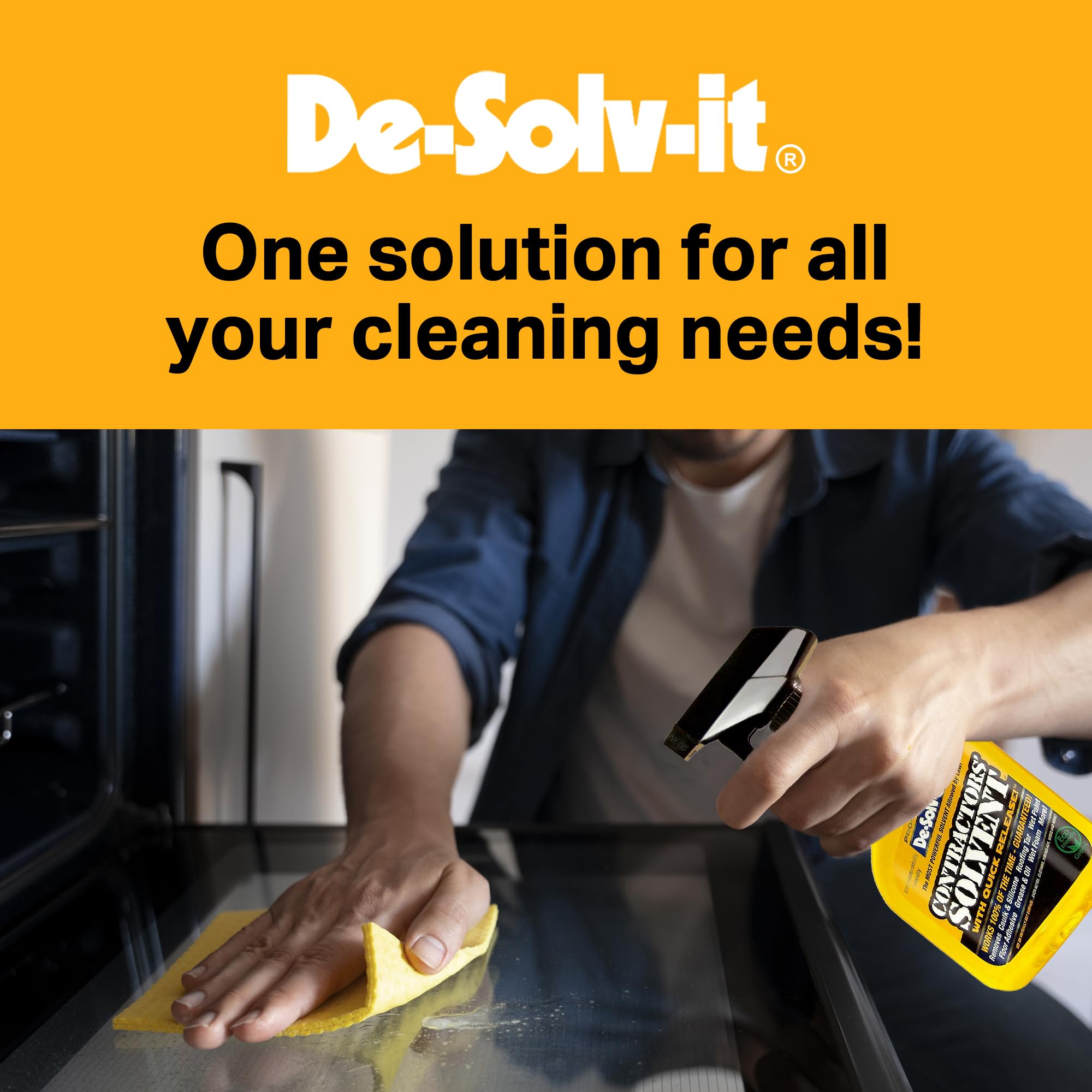 Orange Sol De-Solv-it Pro Contractors Solvent, Versatile Adhesive Remover Spray, 12-Ounce, 1-Pack