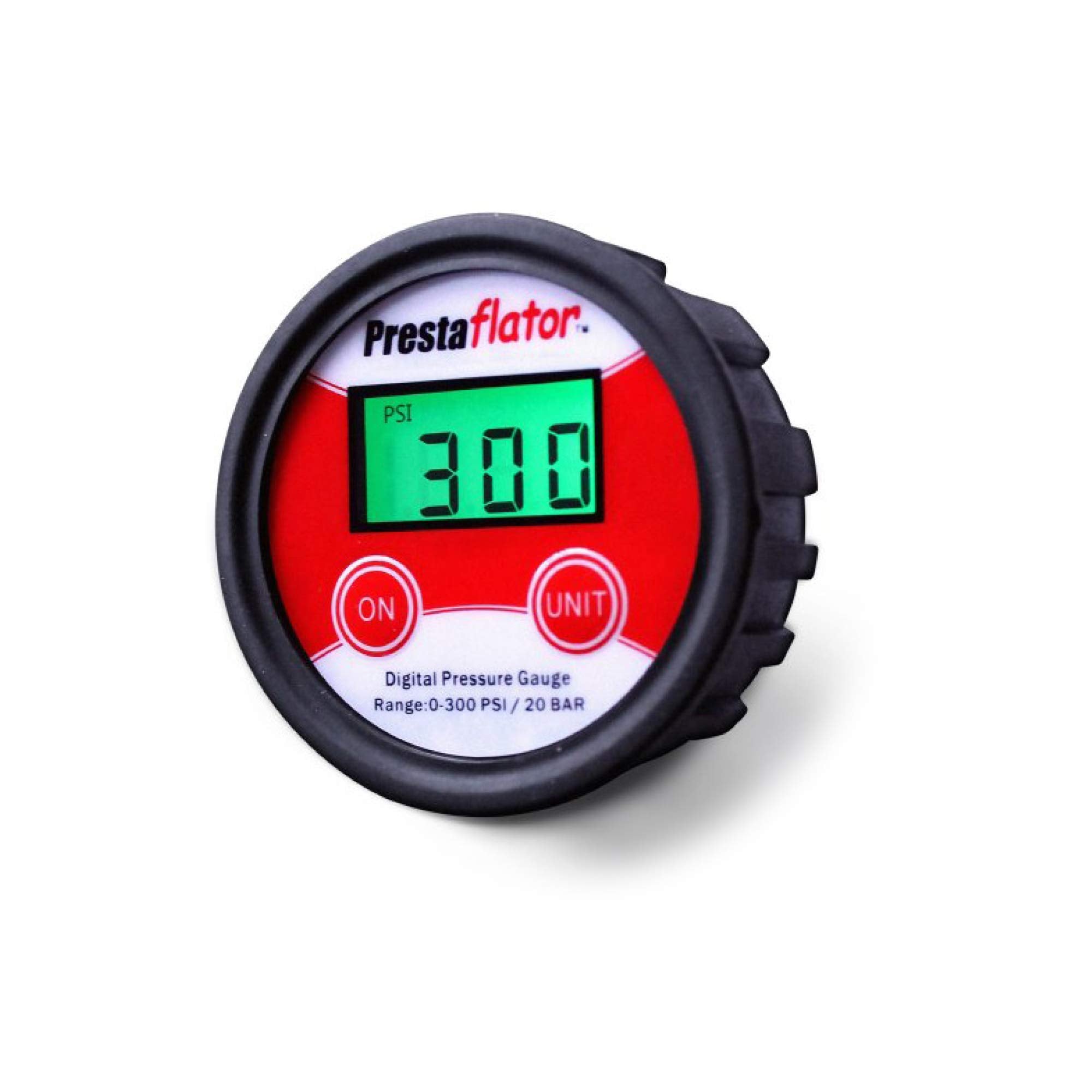 Prestaflator Digital Air Pressure Gauge - 0-300 PSI, 0.5 PSI Accuracy - 1/8 Brass Threads for Air Compressors & Floor Pumps - Ba
