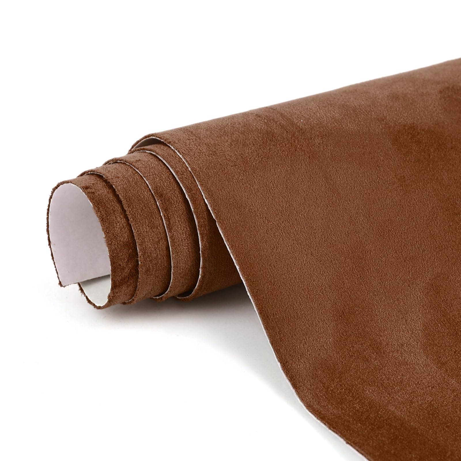 RadiantDecor Premium Dark Brown Suede Fabric Wrap - 12x60 inch Suede Wrap for Car Interior - Self-Adhesive Microfiber and Synthe