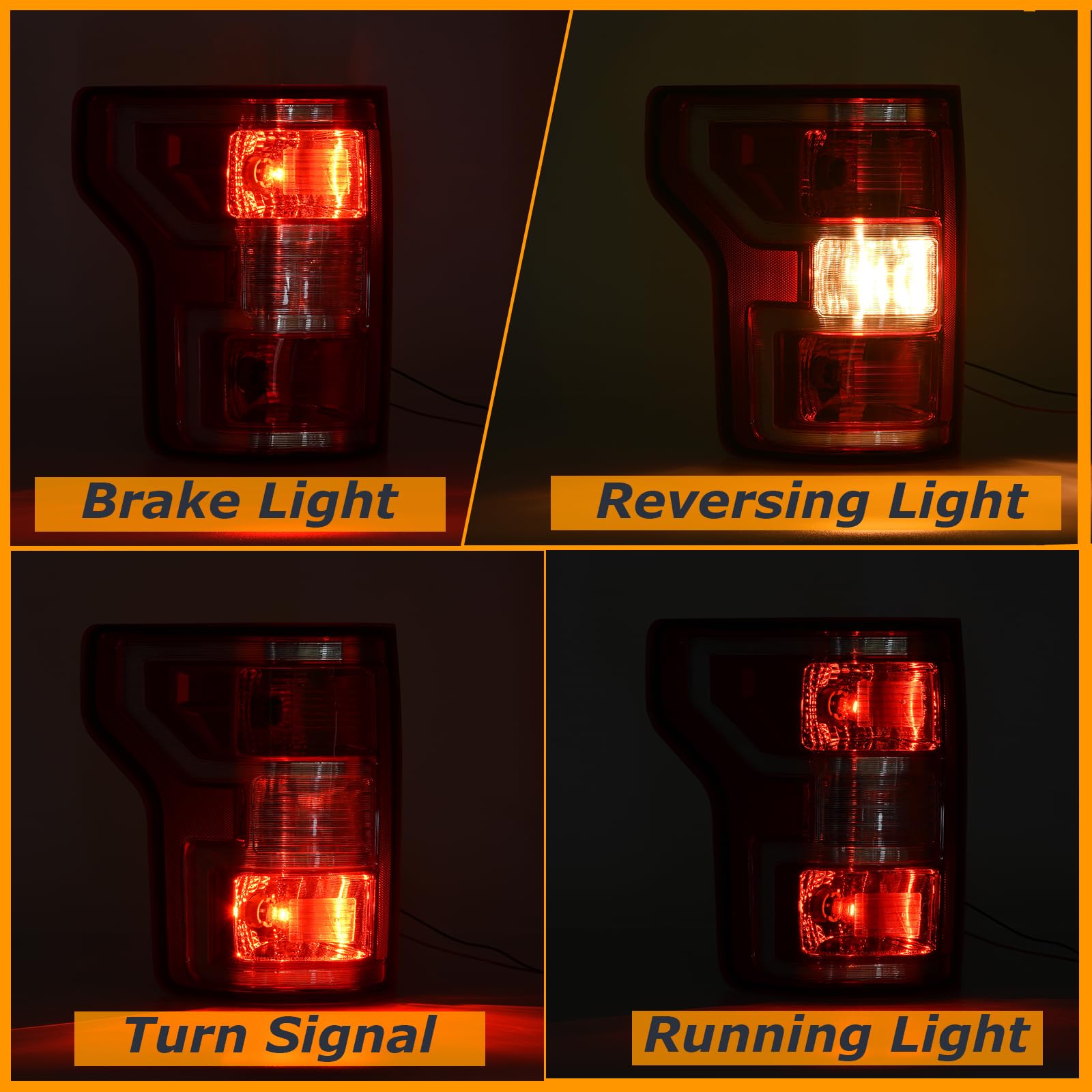 Nakuuly Tail Light Compatible With 2018 2019 2020 Ford F150 F-150 Left Driver Side Taillight Rear Brake Lamp Signal Assembly Wit