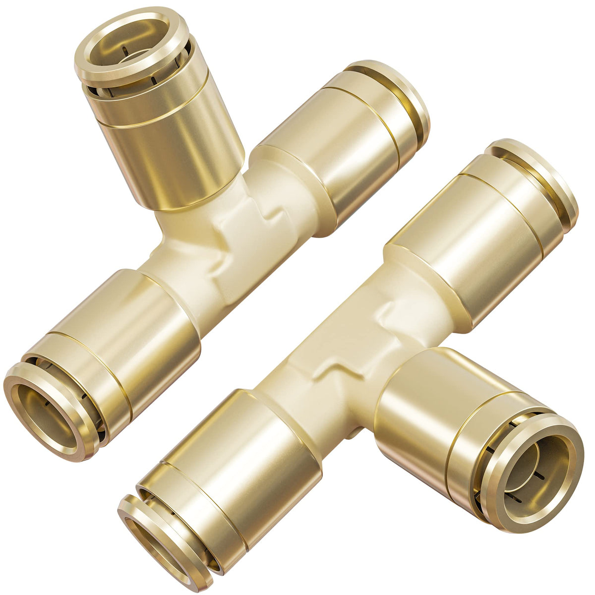 Hromee Push To Connect Union Tee Fittings, 1/4 Inch Od Tube Adapter For Air Spring Suspension Line Service Kit