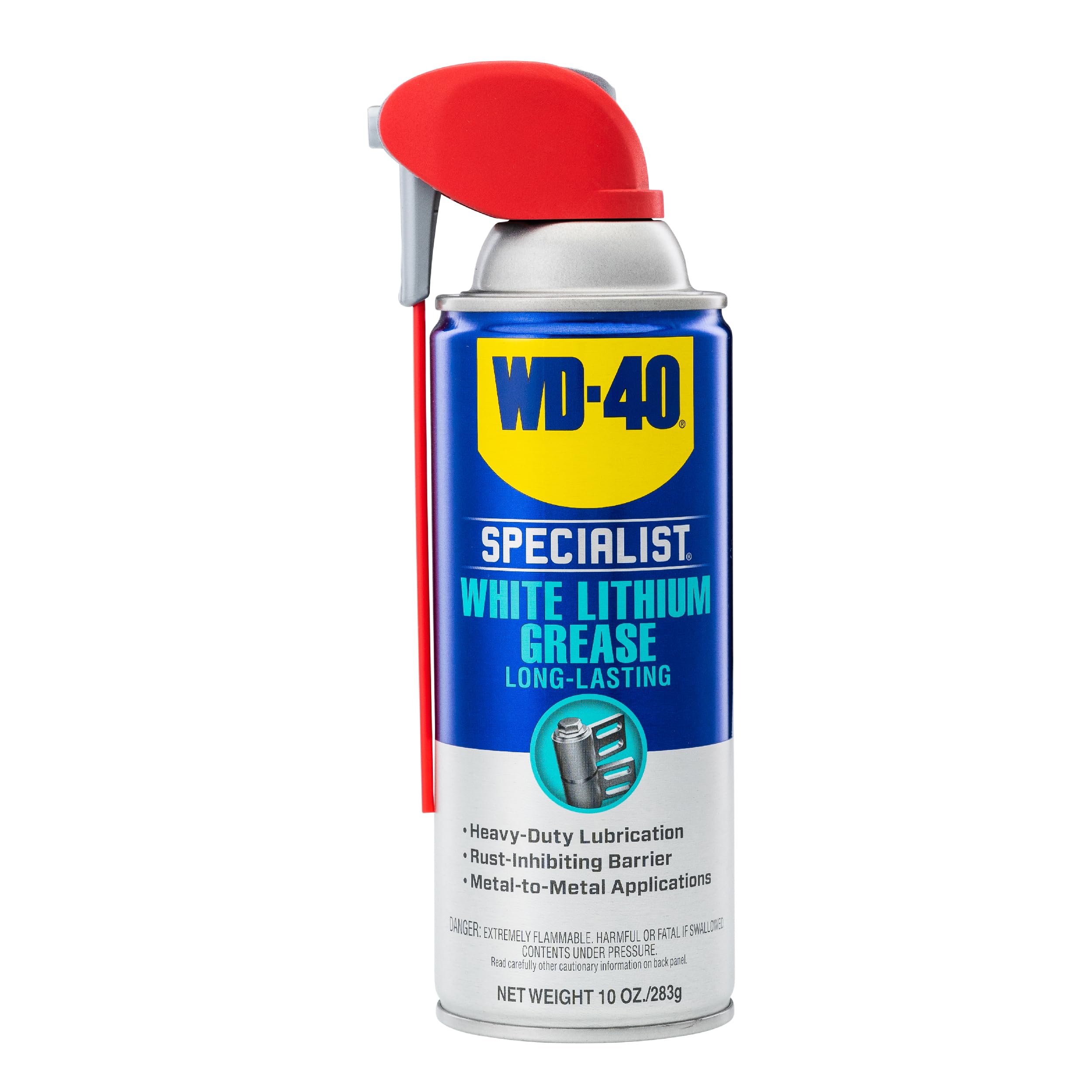 Wd-40 Specialist White Lithium Grease Spray With Smart Straw Sprays 2 Ways, 10 Oz