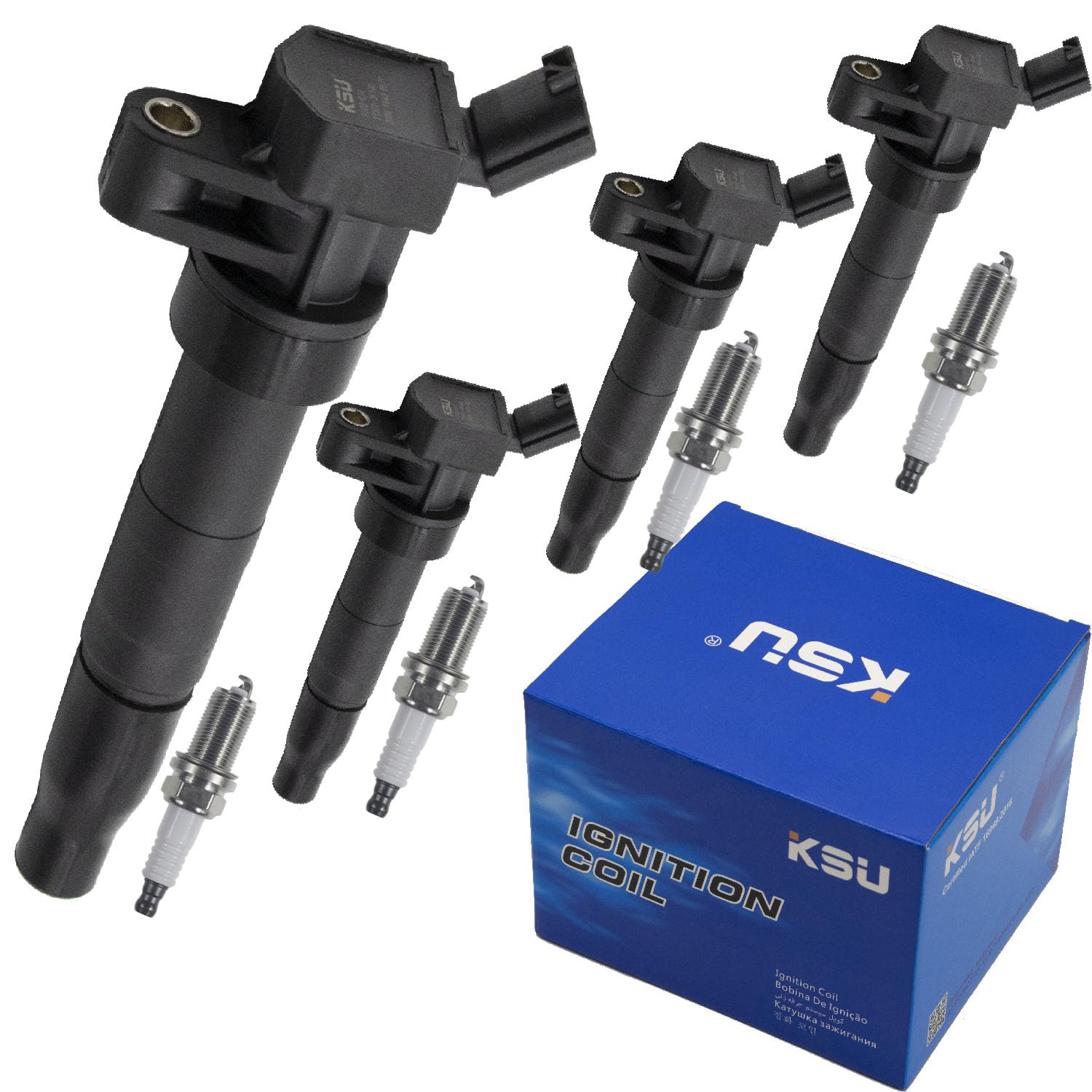 KSU Coil pack & Spark Plug compatible with Hyundai Santa fe 2.4L L4 2010 2011 2012