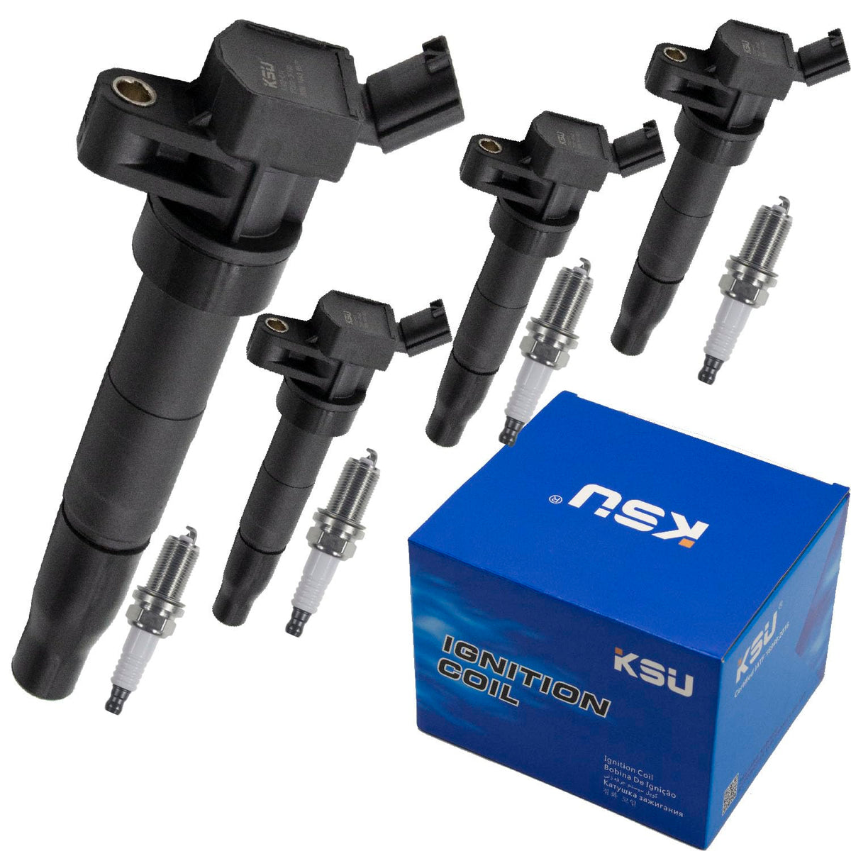 KSU Coil pack & Spark Plug compatible with Hyundai Sonata 2.4L L4 2008 2009 2010