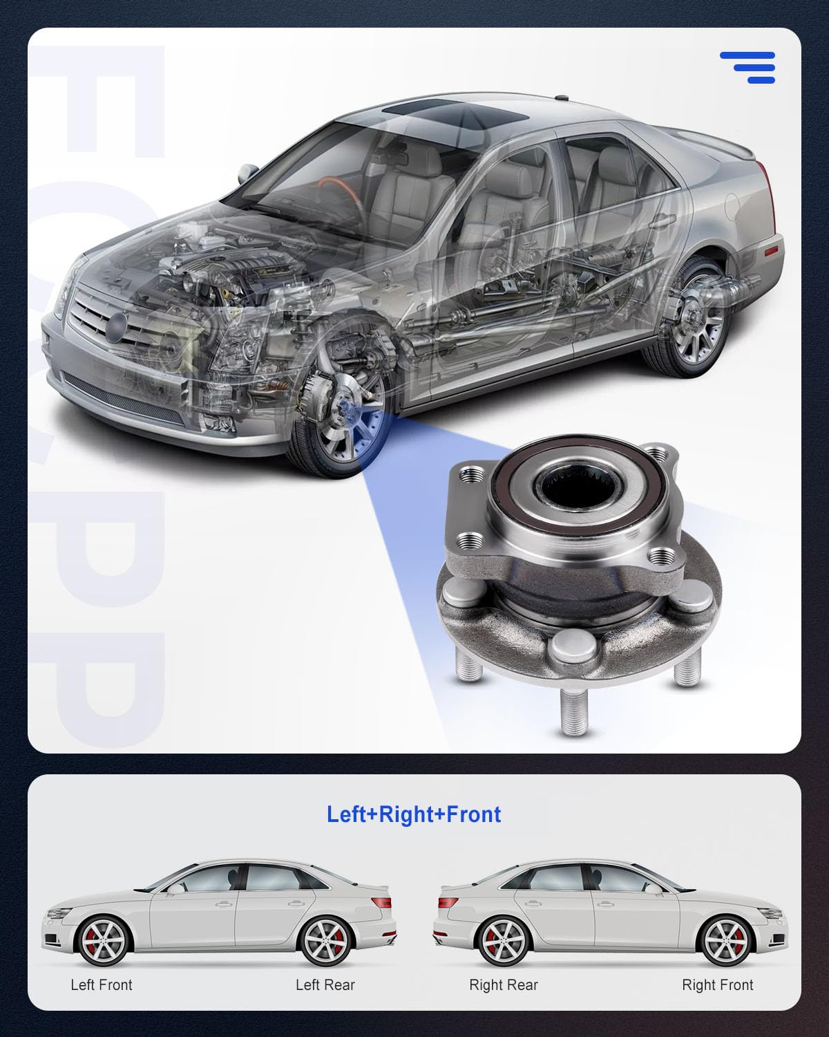 ECCPP Front Wheel Hub Bearing Assembly 5 Lugs w/ABS for 05-09 Subaru Compatible with 513220