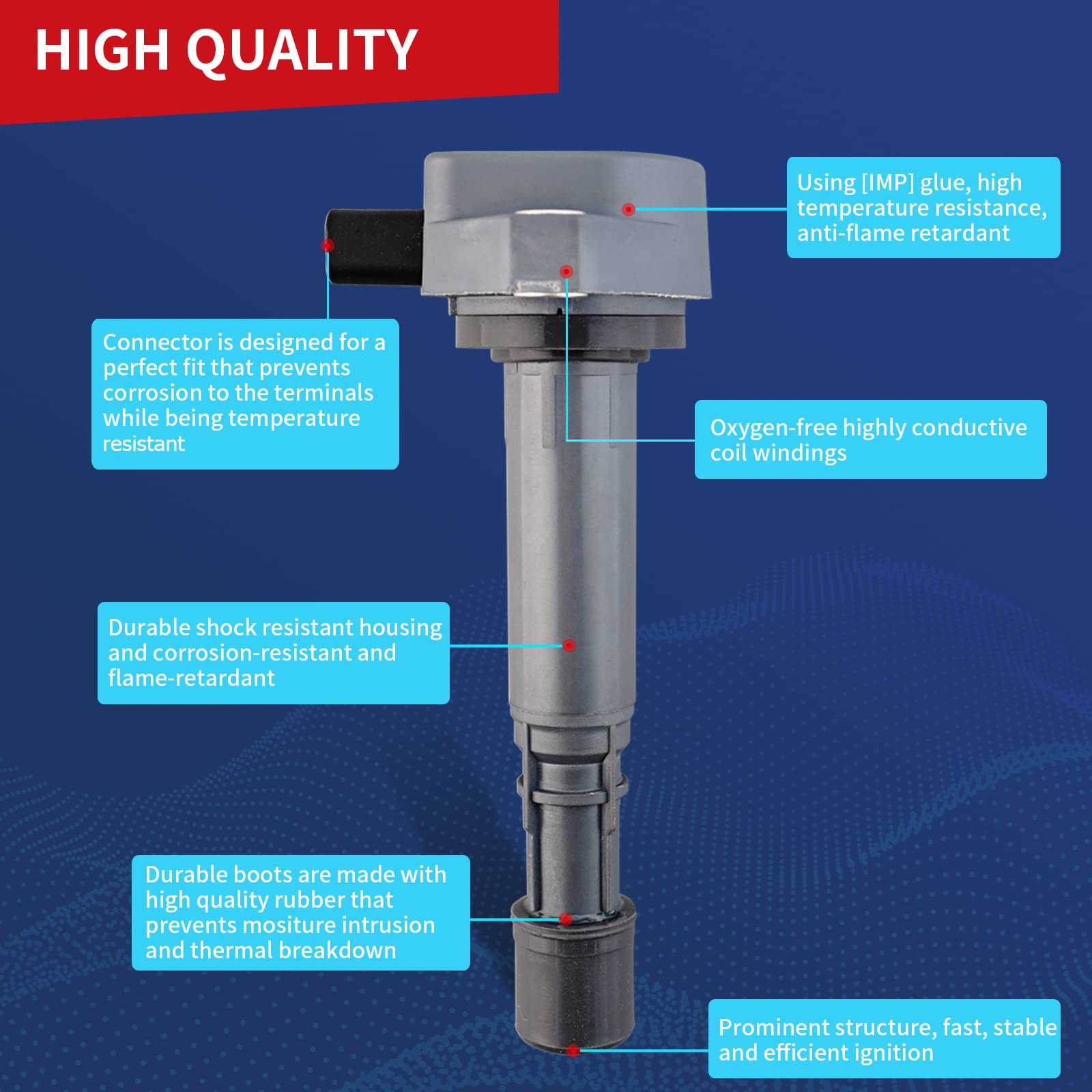 Drcax Oem Ignition Coil Uf400 C1460 Compatible With Civic Acura El 2001-2005 - L4 1.7L Engines - 1 Pack