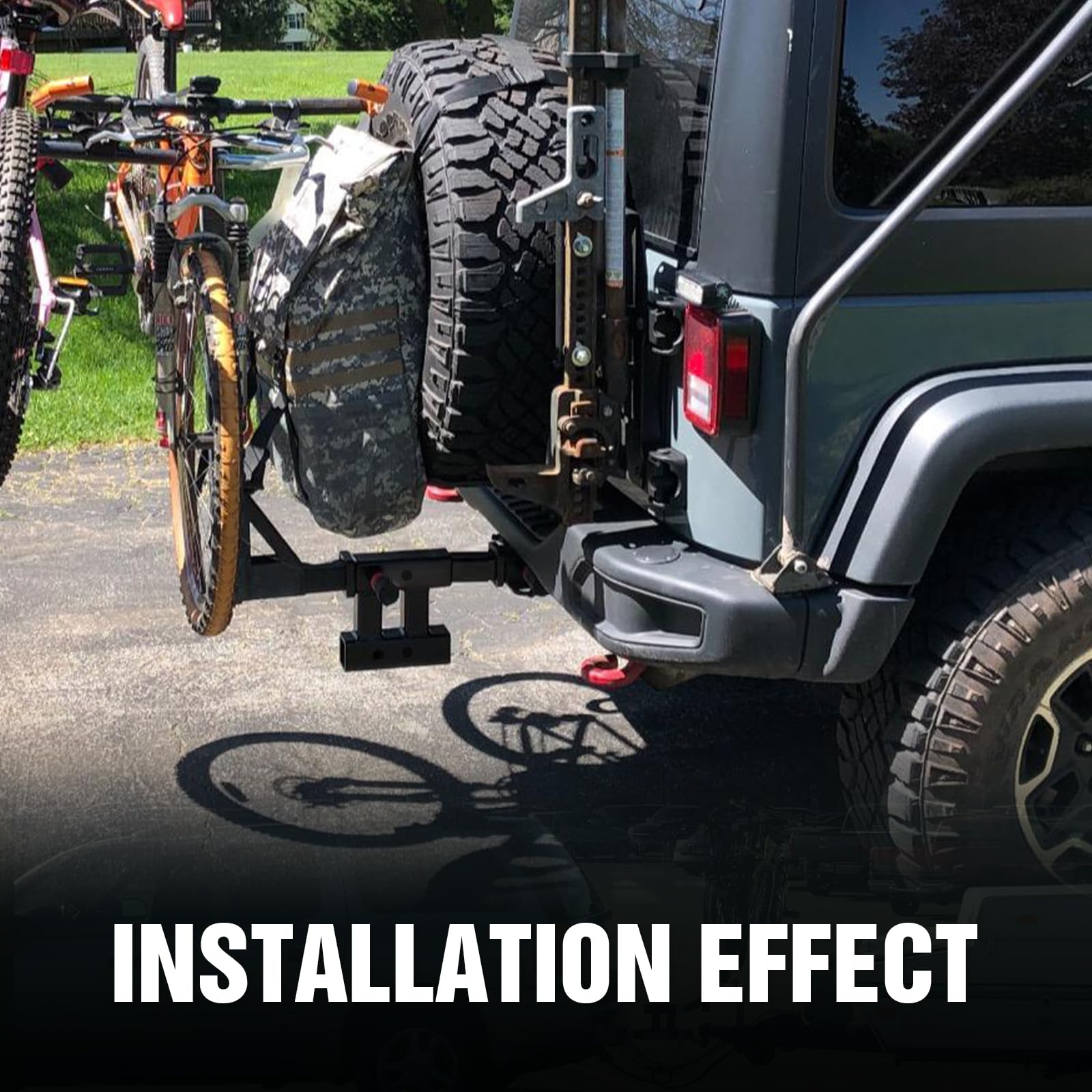 Yzona Dual Hitch Extender, 2 Inch Hitch Extension, Drop-Rise Tow Trailer Hitch Adapter, 4000 Lbs Capacity Double Receiver Extend