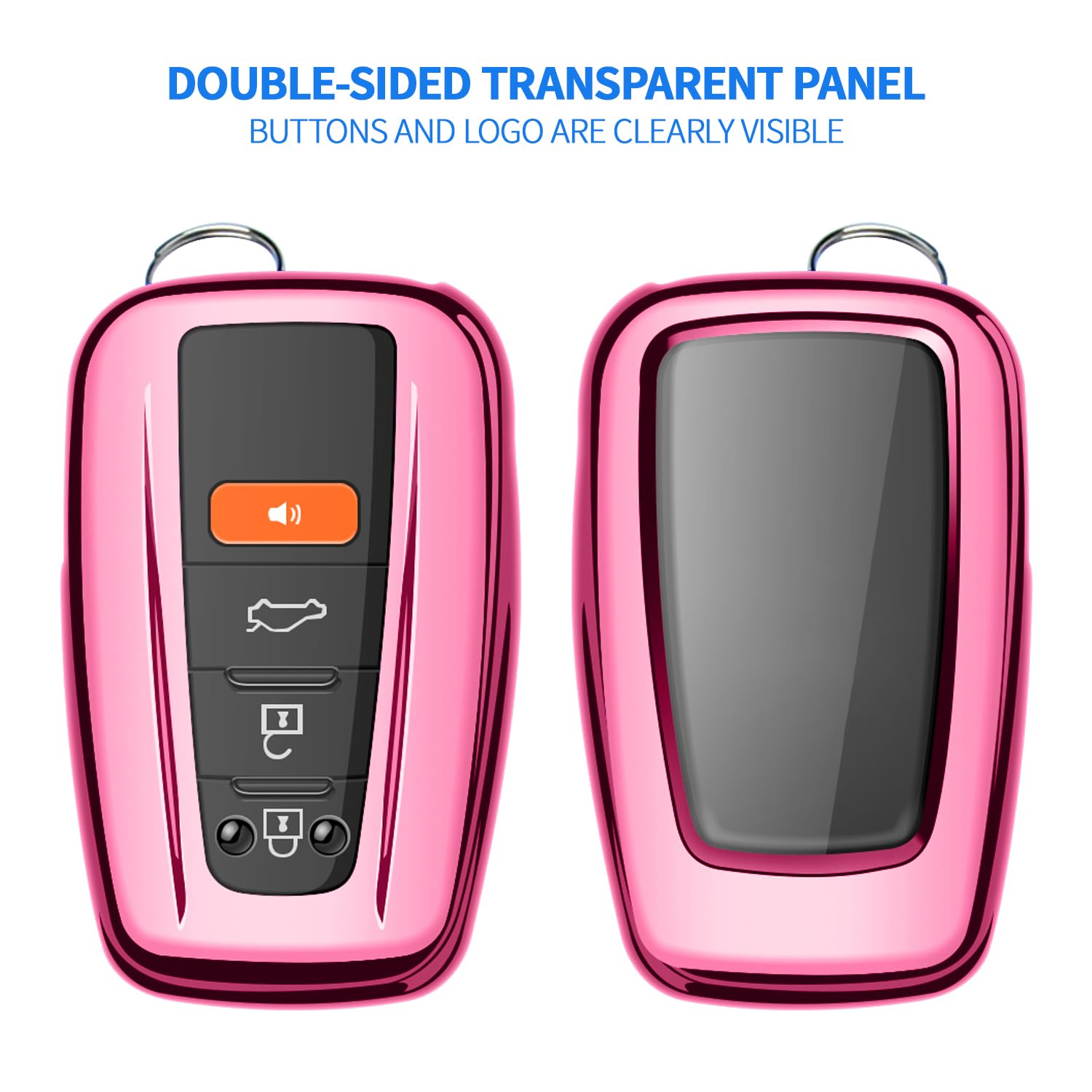 Autophone For Toyota Key Fob Cover With Keychain Soft Tpu Key Shell Case,For 2020-2022 Highlander Corolla Prius 2018-2024 Rav4 C