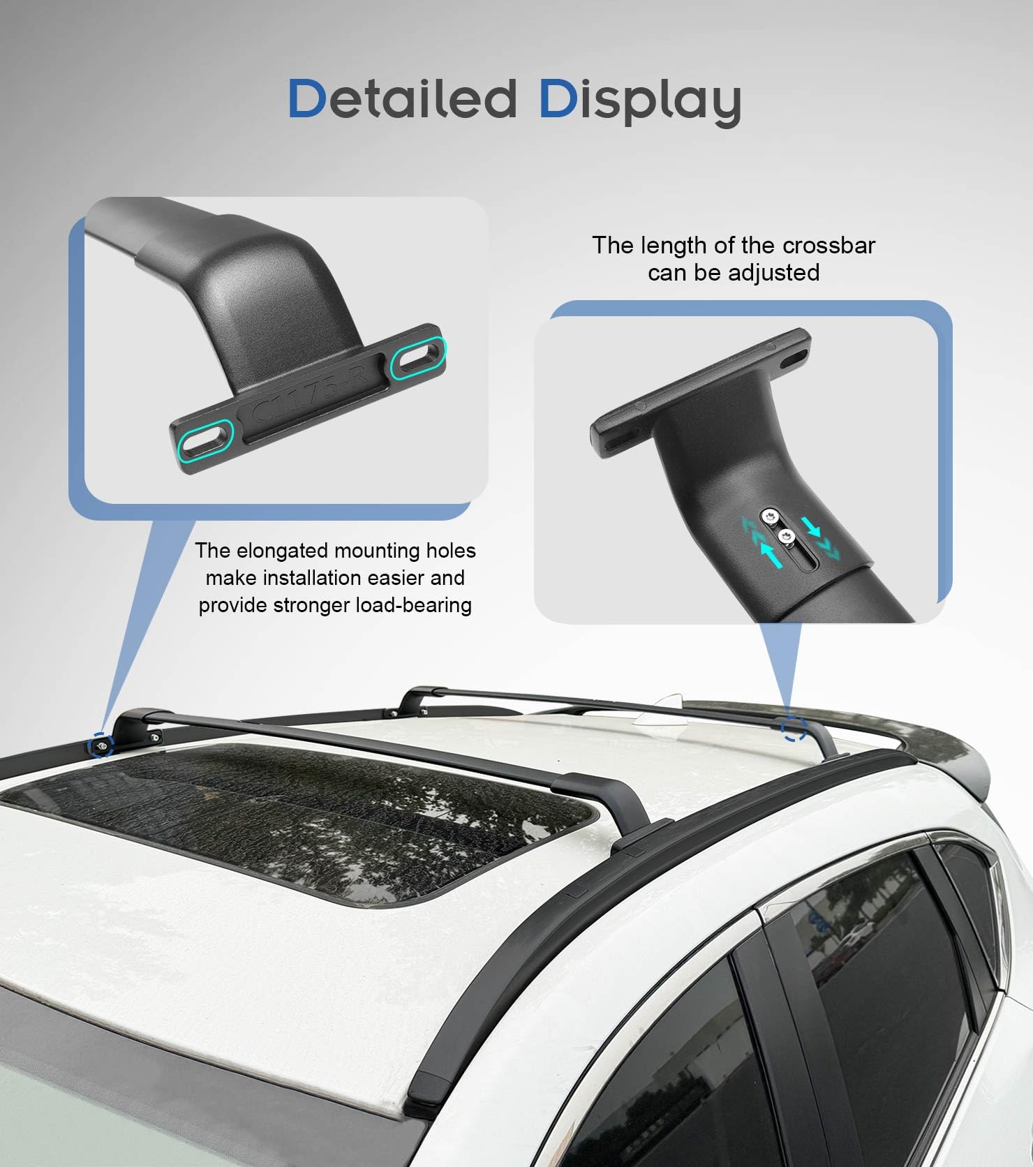 SNIXWOO Enhanced 220 LBS Roof Racks & Side Rails for Mazda CX5 CX-5 2017-2025, All Aluminum Alloy, A Set Includes 2 Cross Bars a