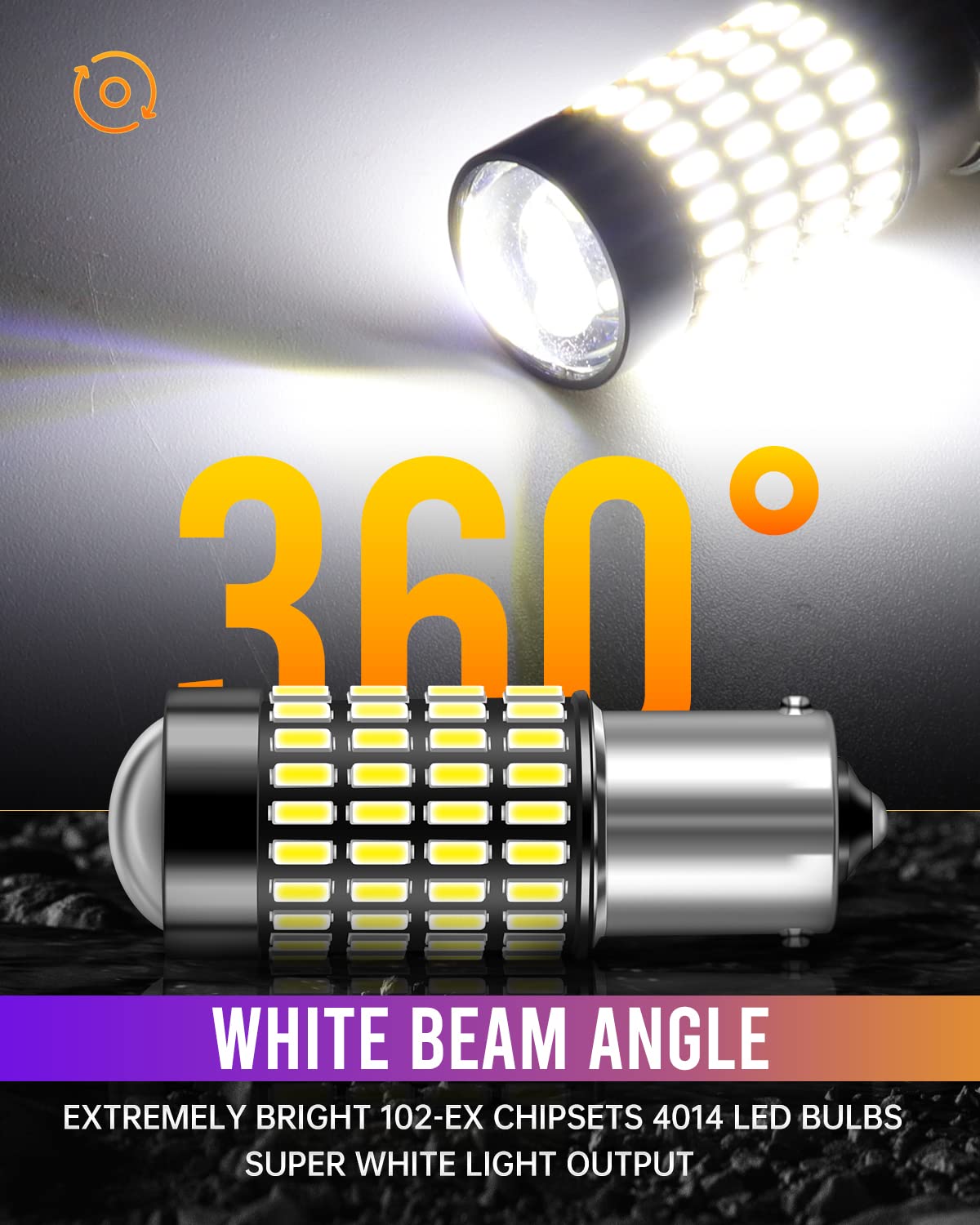 LUYED 1156 1141 LED Bulb 3400 Lumens Extremely Bright 1003 7506 BA15S P21W LED Light Bulbs for Backup Reverse Tail Turn Signal Lights,Xenon White,Pack of 2(Brightest LED in Market)