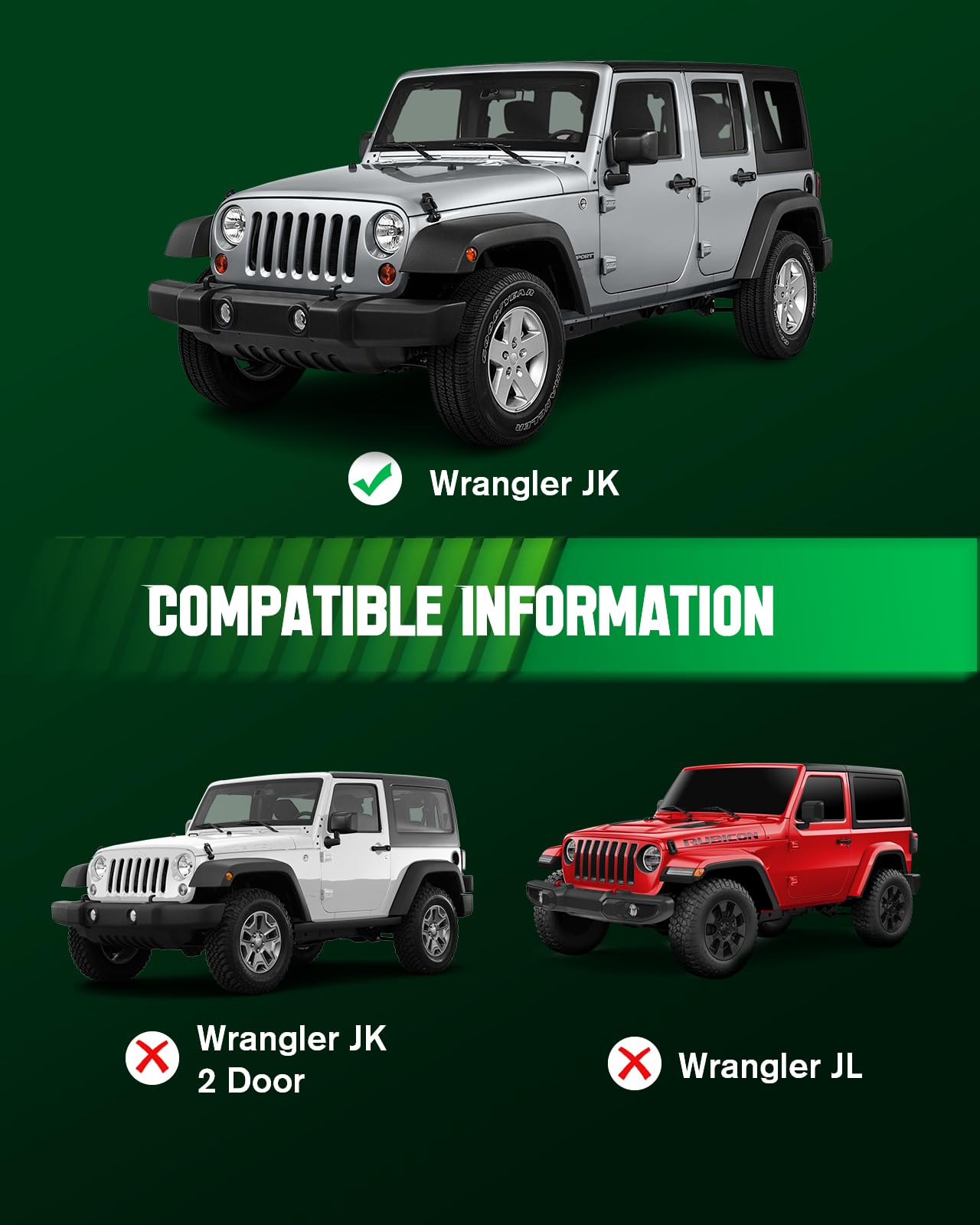 Viwik Car Floor Mats For Jeep Wrangler Jk 2014 2015 2016 2017 2018, Automotive All Weather Car Mats For 2014-2018 Wrangler Jk Tp