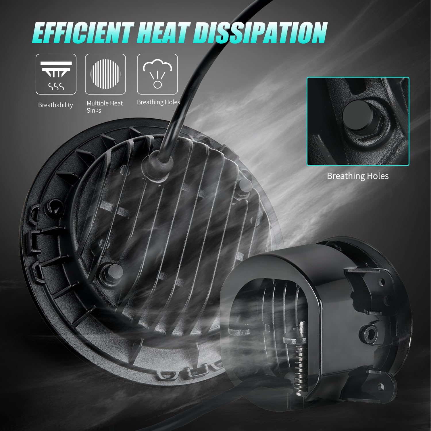 Nilight 7 Inch Round Led Halo Headlights And 4 In Fog Lights W/Turn Signal Amber White Drl High Low Beam Compatible With 2007 20