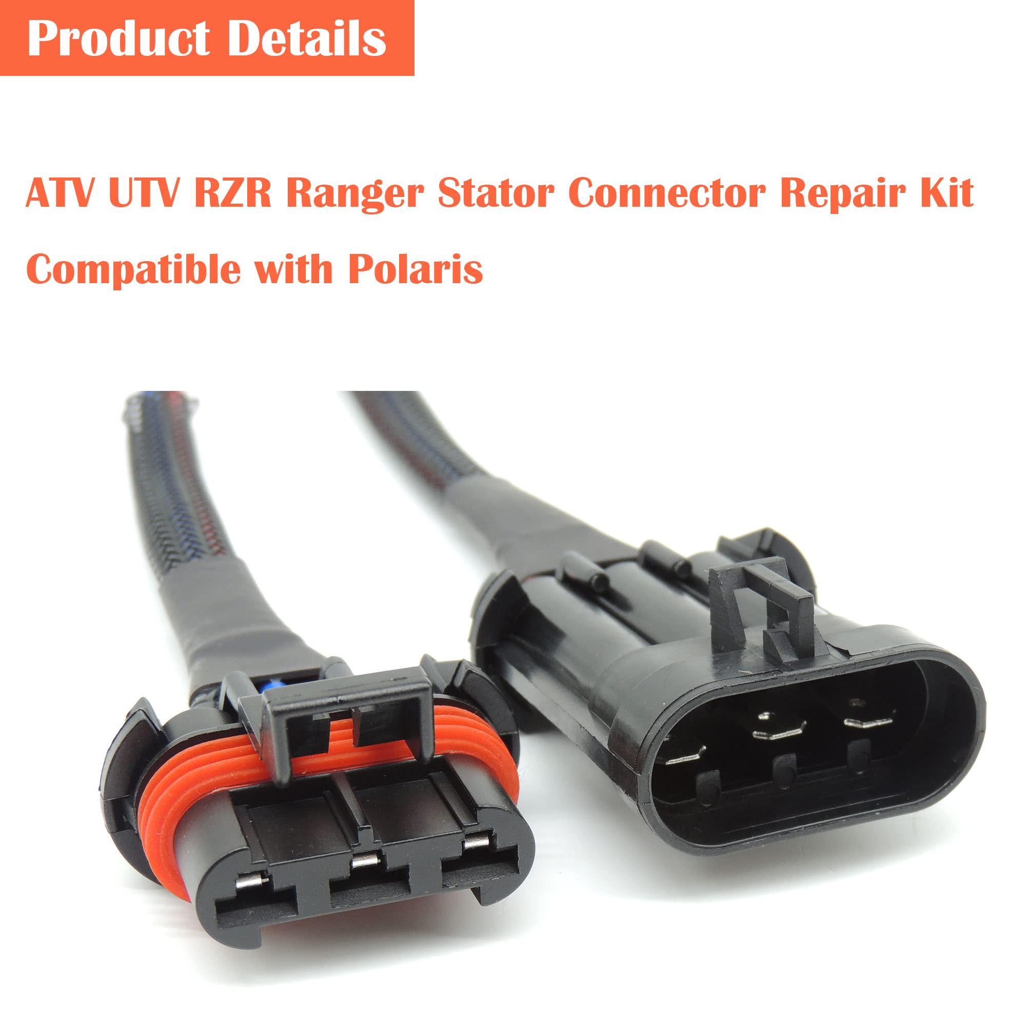 Hisport Atv Stator Connector Repair Harness Kit - Compatible With Polaris Rzr Ranger Utv Atv Burnt Wire