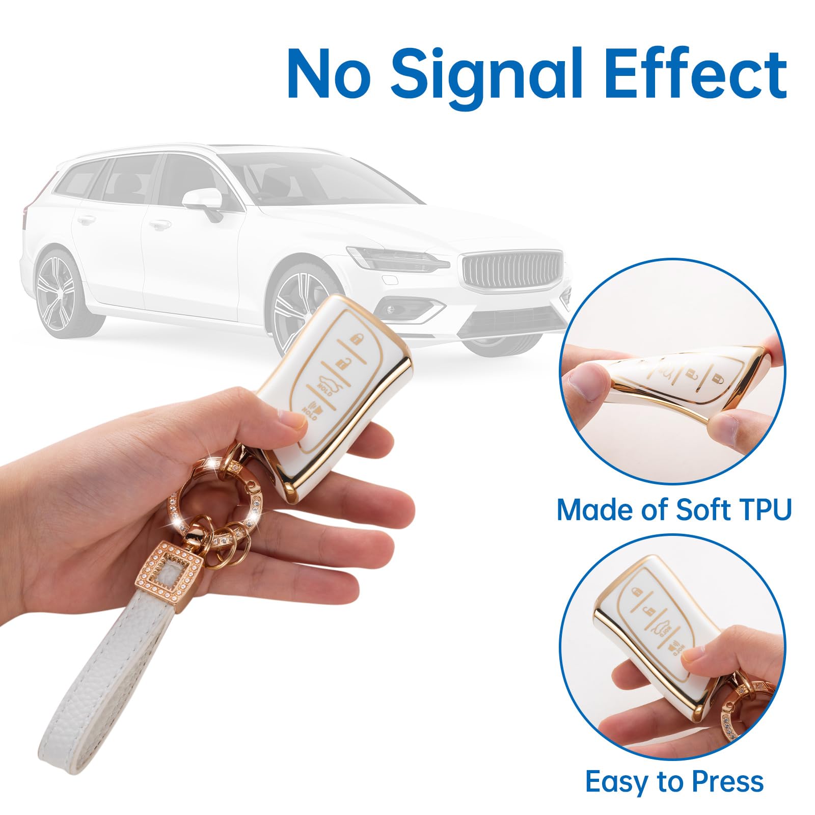 Cacarlike For Lexus Key Fob Cover With Leather Lanyard, Car Key Fob Case Compatible With Lexus Es350 Es300H Ux200 Ls500 Ls500H L