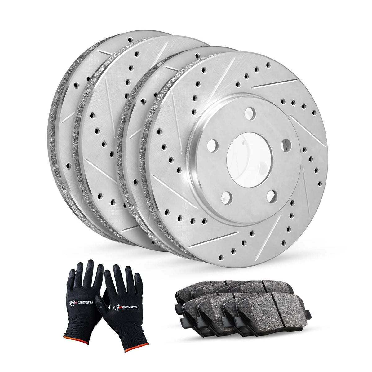 R1 Concepts Front Rear Brakes And Rotors Kit Front Rear Brake Pads Brake Rotors And Pads Ceramic Brake Pads And Rotors Fits 1997