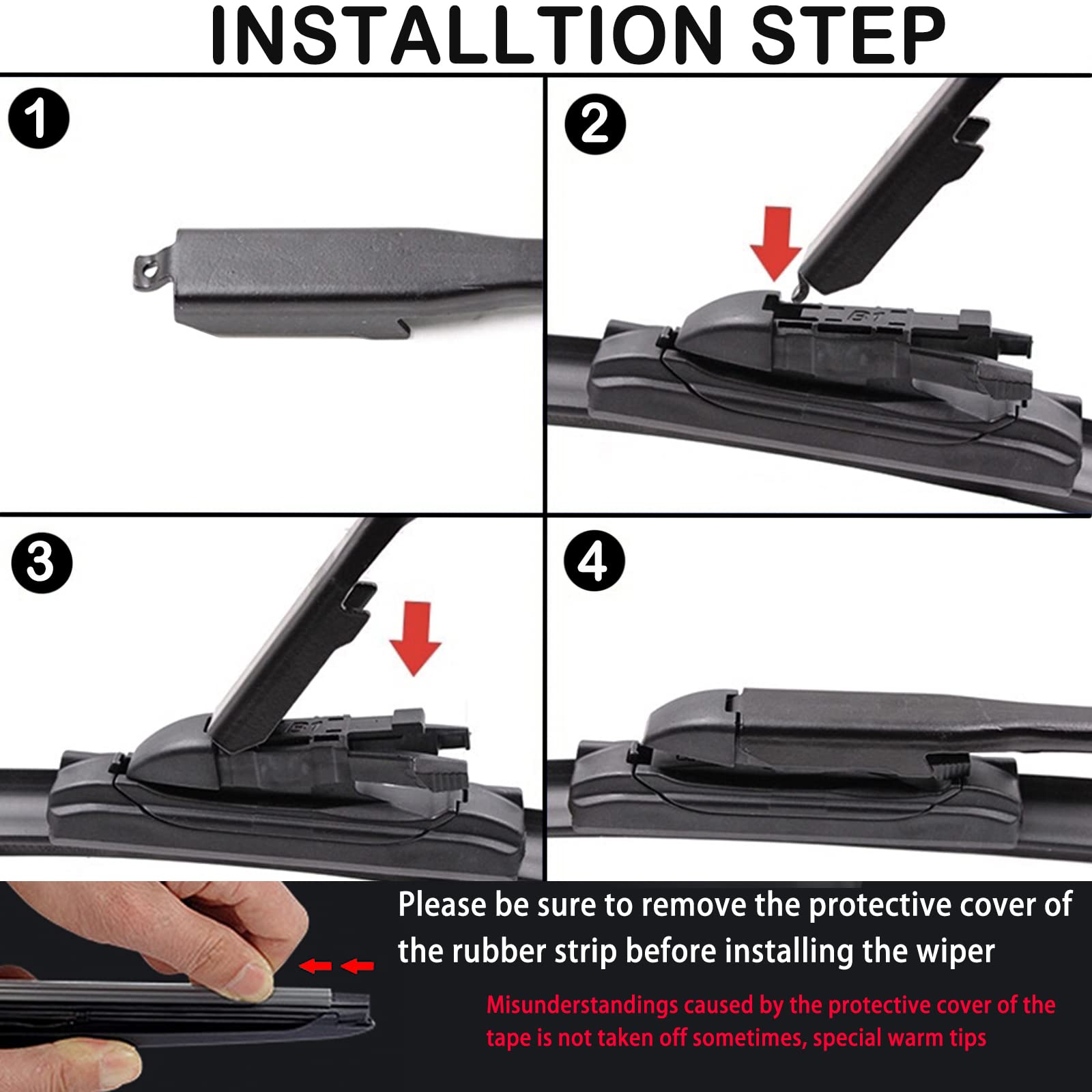 Wiper Blades for Tesla Model X, 28'' + 18'' Front Windshield Wiper Blade with Integrated Washing - Durable Stable and Quiet - fi