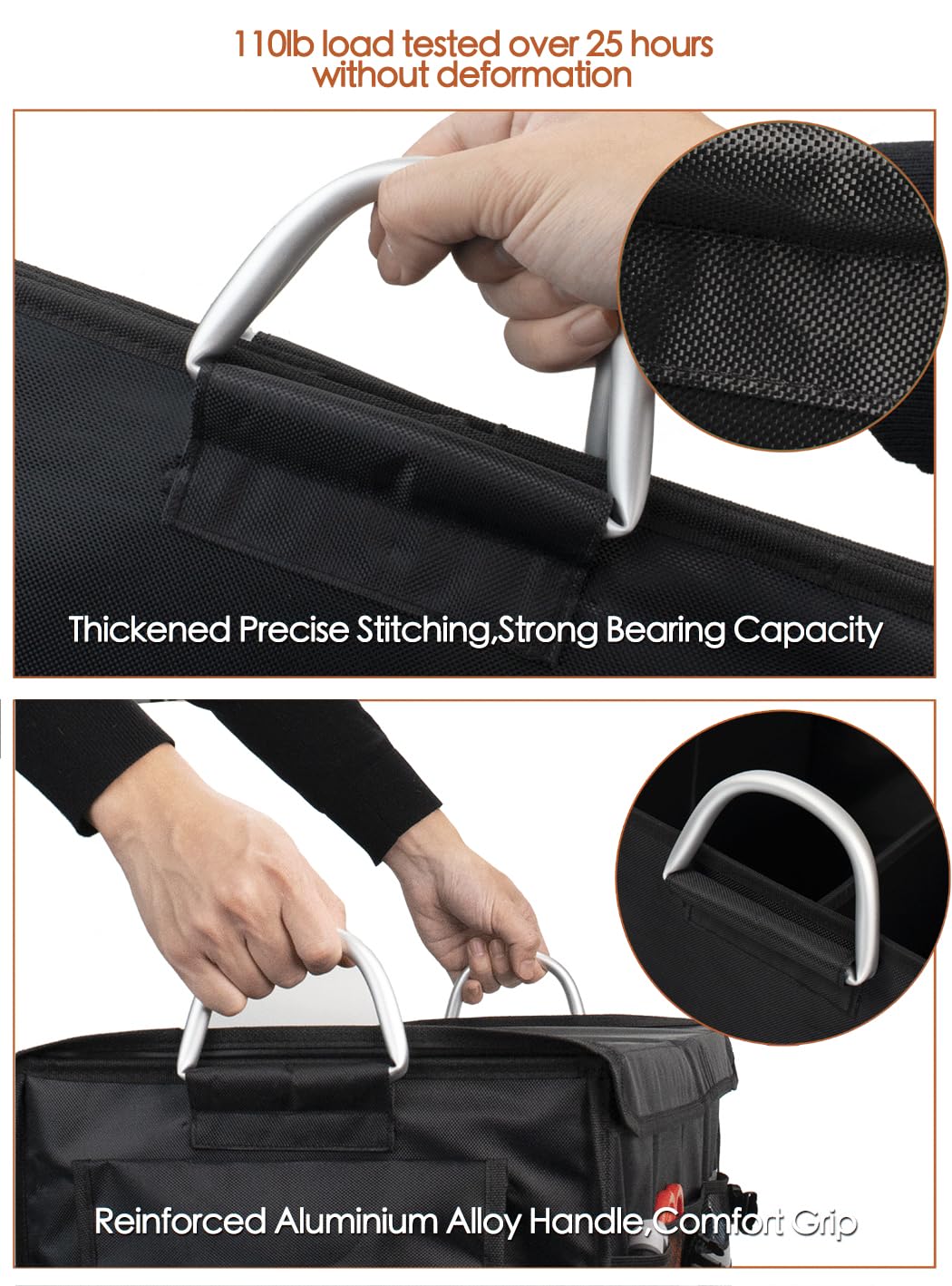 Tongketec Trunk Organizer With Lid,Small,Black 28L,For Suv Car Truck,Collapsible Waterproof Oxford Fabric,Portable Multipurpose