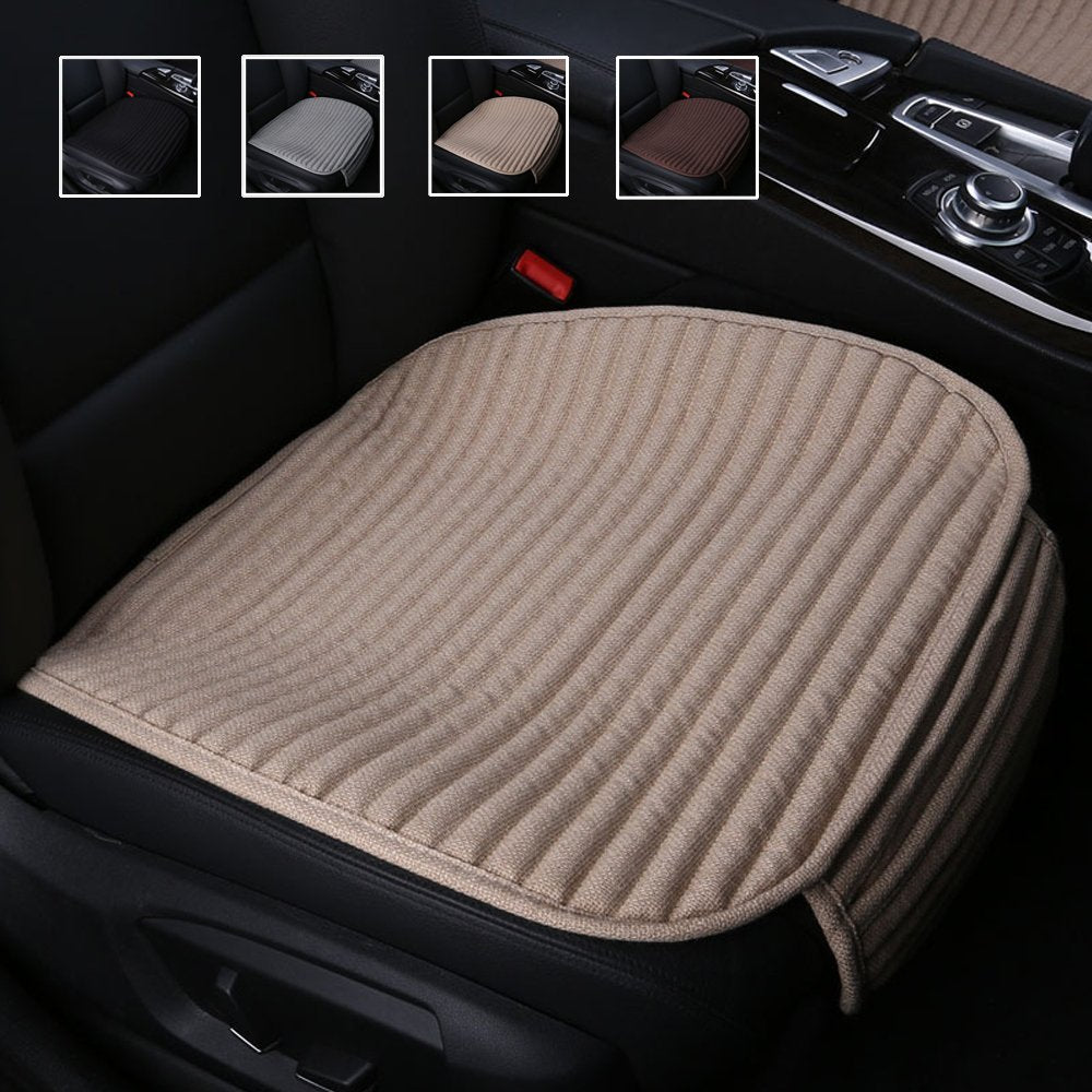Suninbox Beige Car Seat Covers,Car Seat Pads Cushions For Automobiles, Buckwheat Hulls Universal Bottom Seat Cover,Tan Driver Ca