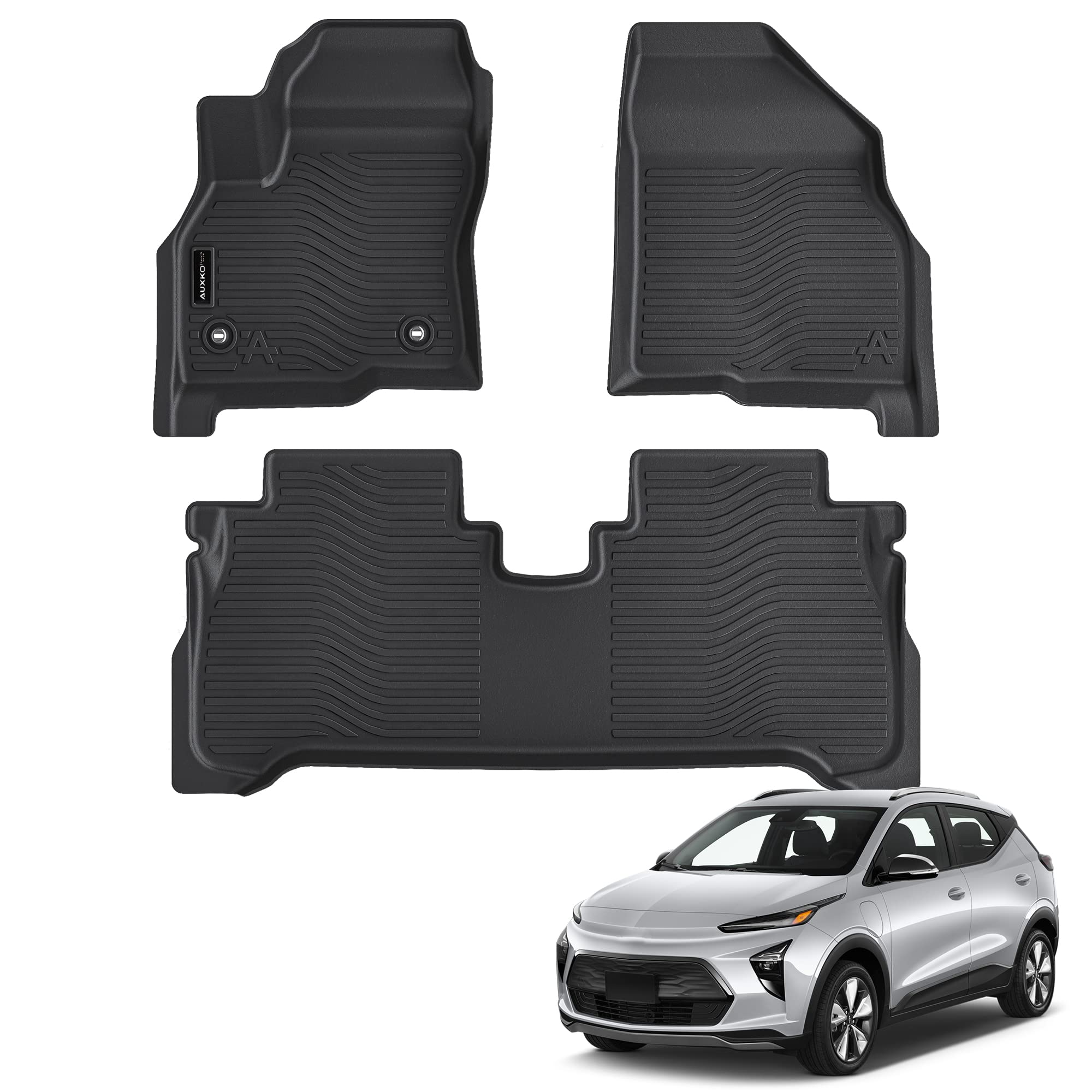 Auxko All Weather Floor Mats Fit For Chevrolet Bolt Euv 2022 2023 2024 Tpe Rubber Liners Set Bolt Euv Accessories All Season Gua