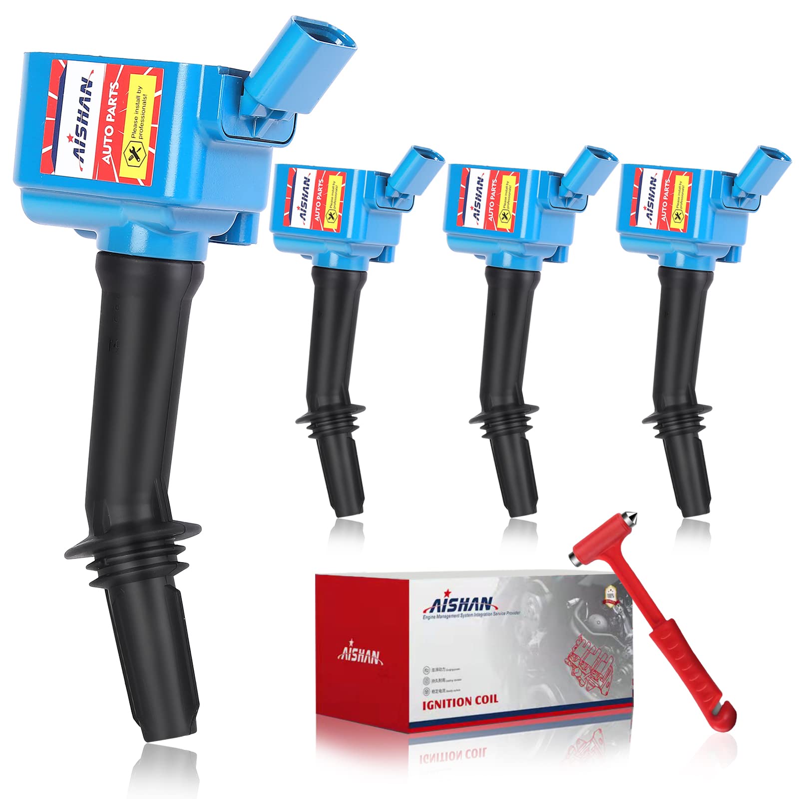 Aishan Set Of 4 Ignition Coil Pack Compatible With Chevy Equinox Malibu Volt 1.5L L4, Buick Encore 1.4L L4,Gmc Terrain 1.5L L4 |