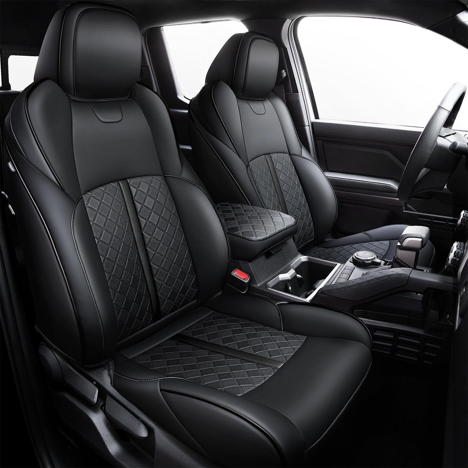 Carlimeki Leather Seat Covers Custom Fit For Tacoma Gen 4Th (2024-2025) Double Cab, For Sr, Sr5, Trd Prerunner, Trd Sport, Trd O