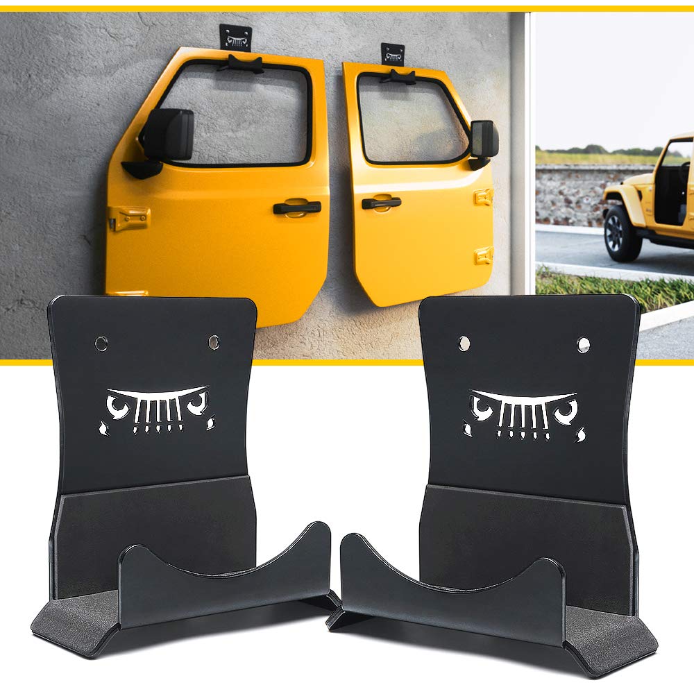 Lumenix Heavy Duty Door Hanger Bracket, Wall-Mounted Removable Window Channel Door Holder Storage Rack Compatible With 1956-2021 Jeep Wrangler Cj Yj Tj Jk Jku Jl Jlu Lj Jt(2 Hangers, Animal Pattern)