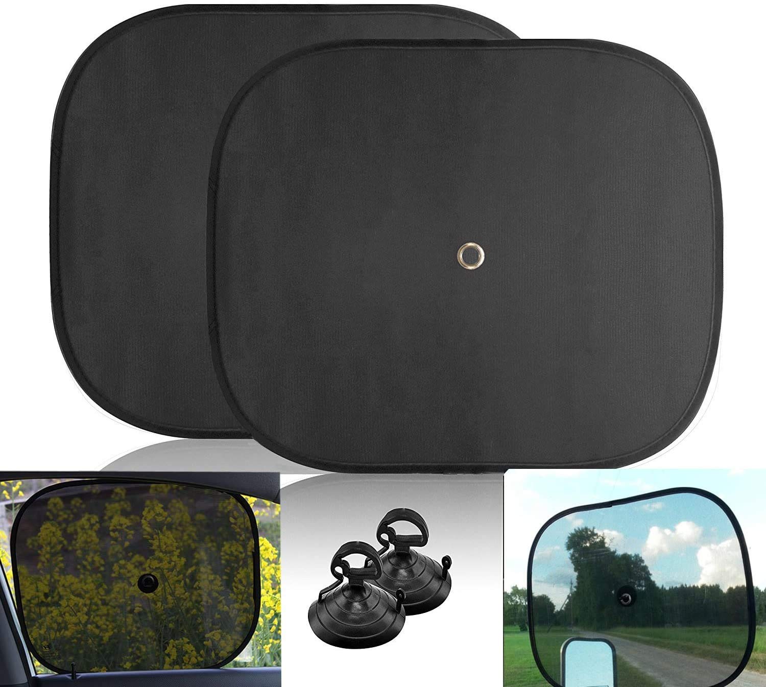 Big Ant Steering Wheel Cover Sun Shade + Bonus Side Window Sunshade-Heat Reflector Fit Most Jumbo/Standard Car-Sliver (20.1''X 1